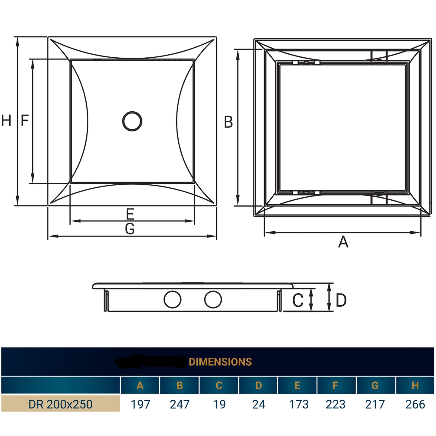 Access Panel Door PP, White 200mm x 250mm DIY Tool Accessory Home and Garden Use