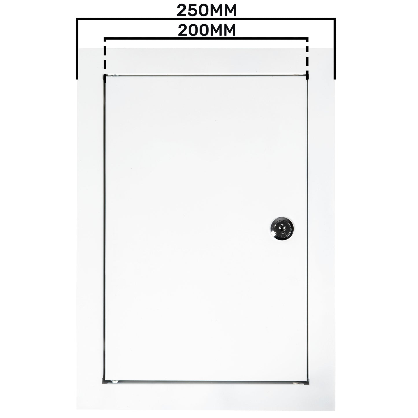 Access Panel Door Metal With Lock, White 200mm x 300mm for Home and Garden Use