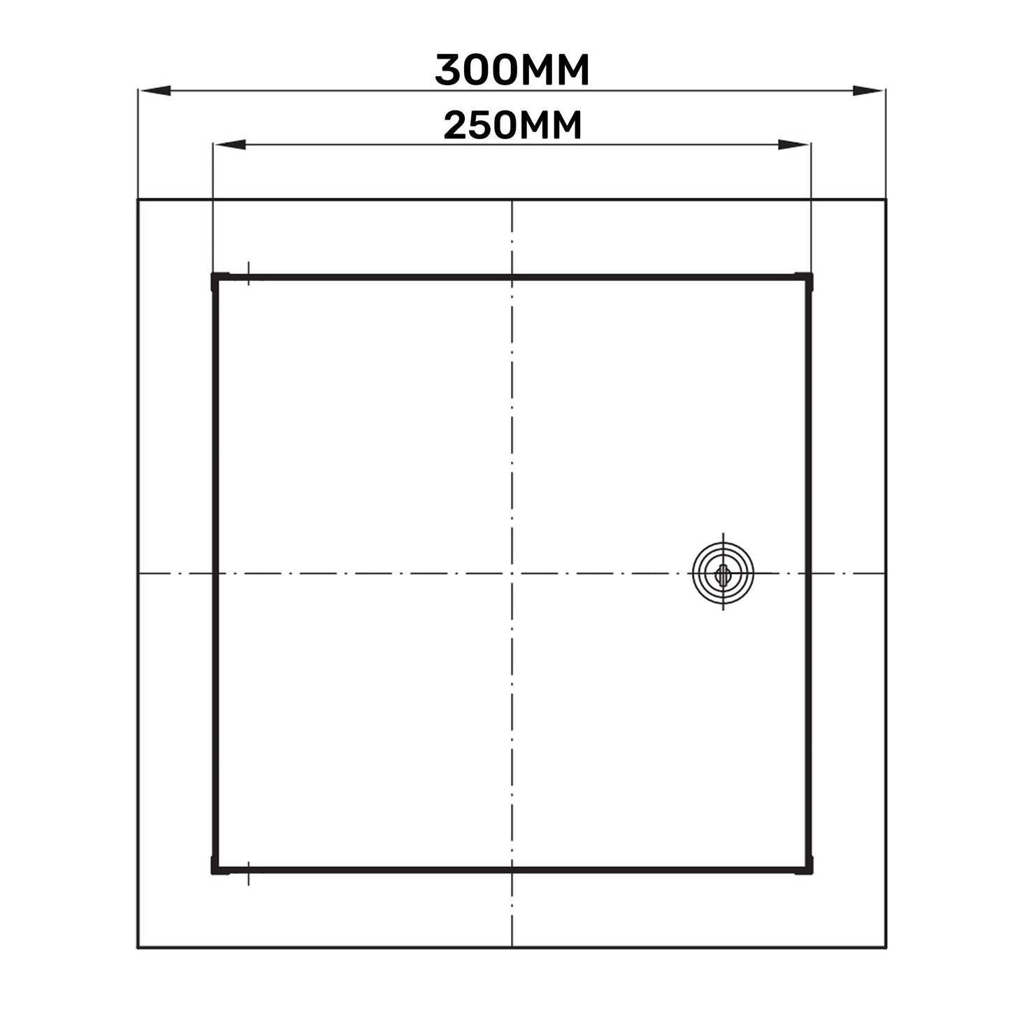 Access Panel Door Metal With Lock, White 250mm x 300mm for Home and Garden Use