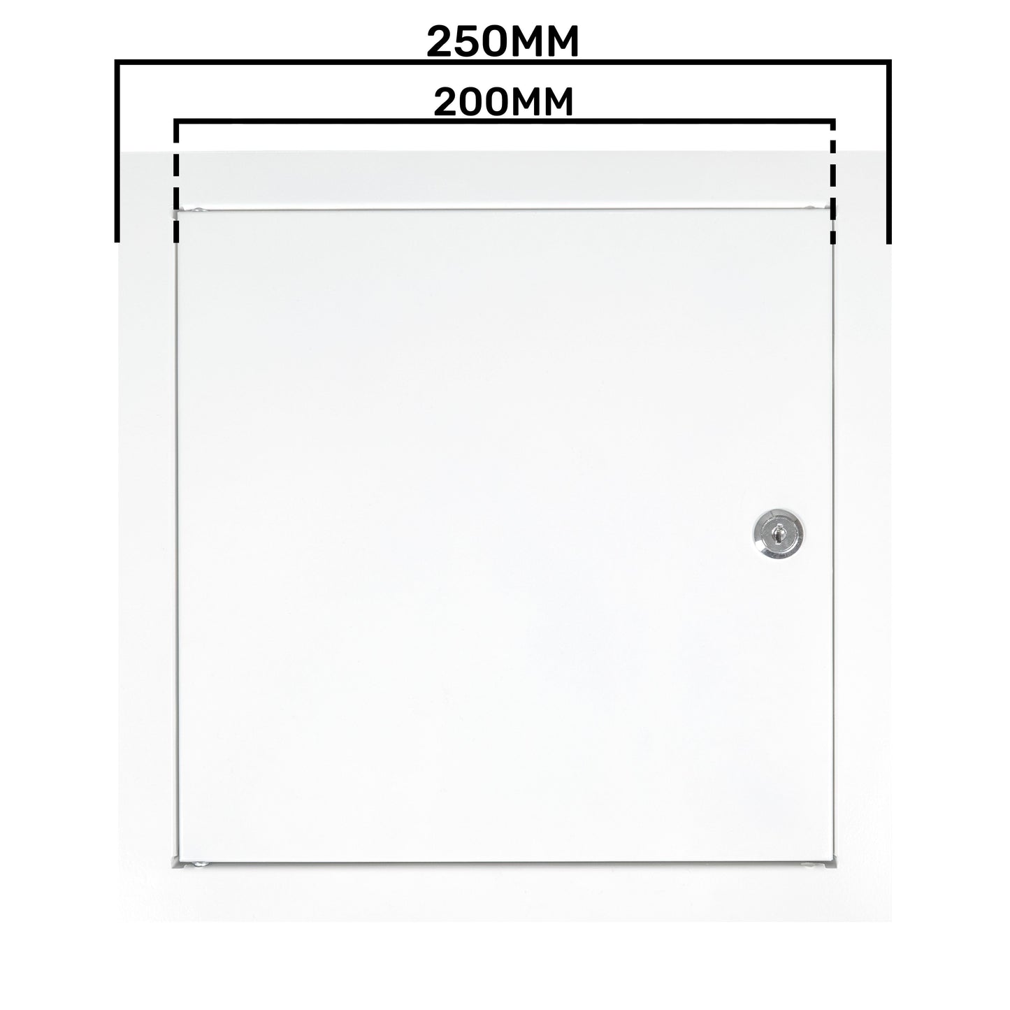 Access Panel Door Metal With Lock, White 200mm x 200mm for Home and Garden Use