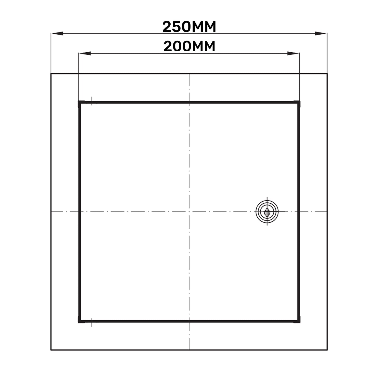 Access Panel Door Metal With Lock, White 200mm x 200mm for Home and Garden Use