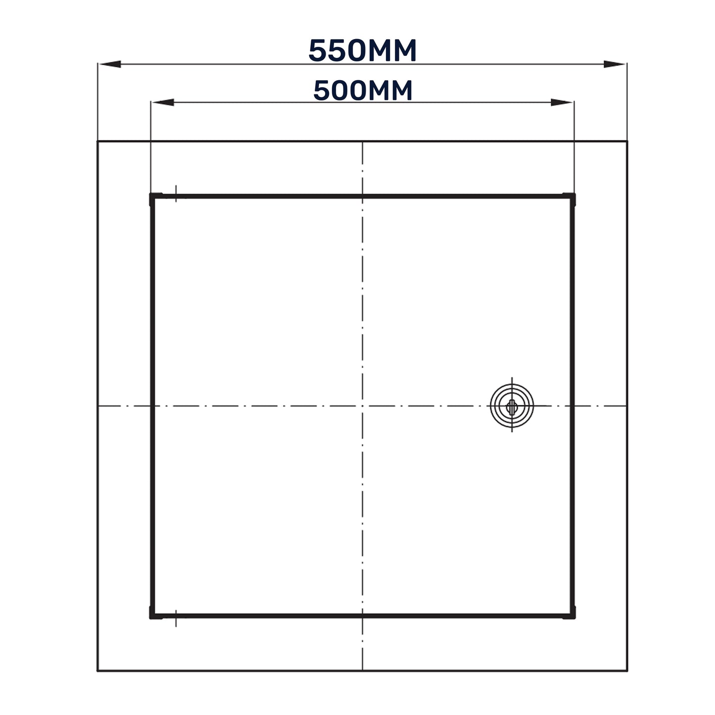 Access Panel Door Metal With Lock, White 500mm x 500mm for Home and Garden Use
