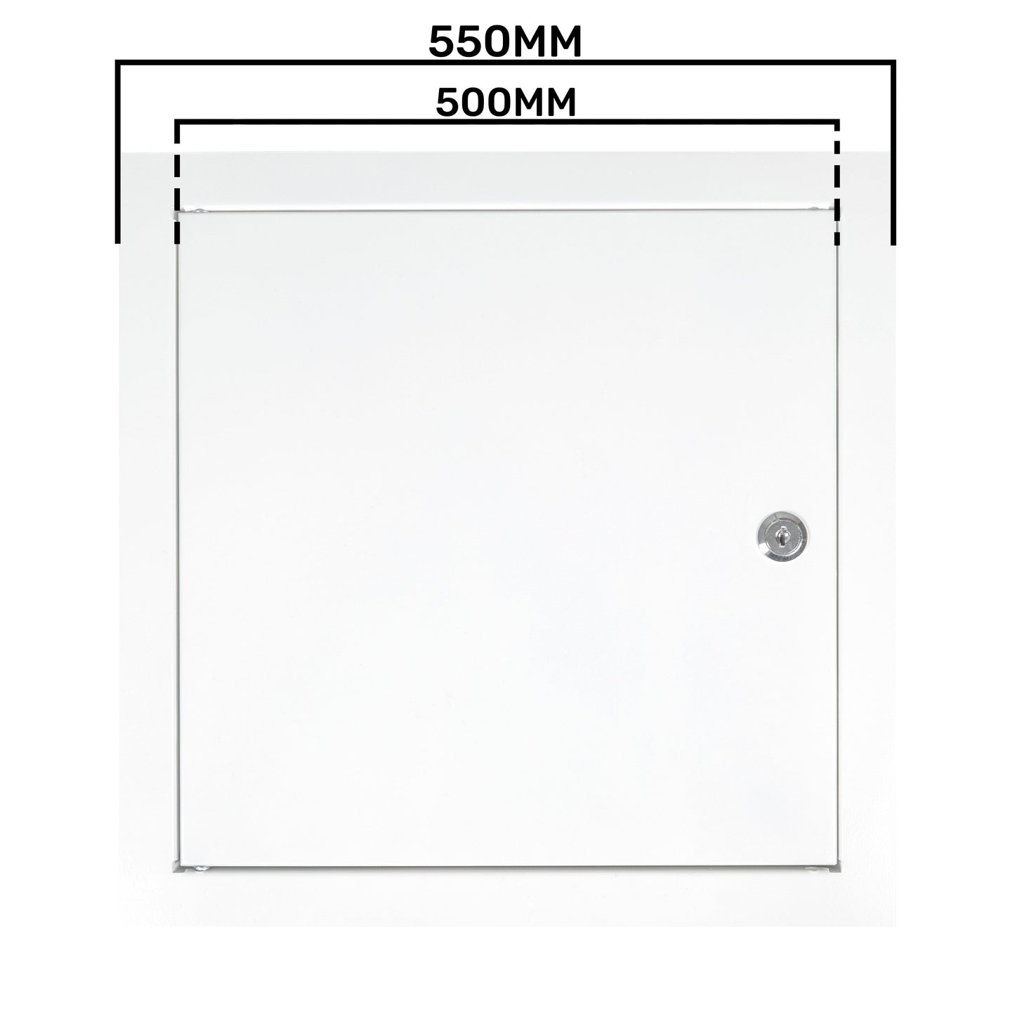 Access Panel Door Metal With Lock, White 500mm x 500mm for Home and Garden Use