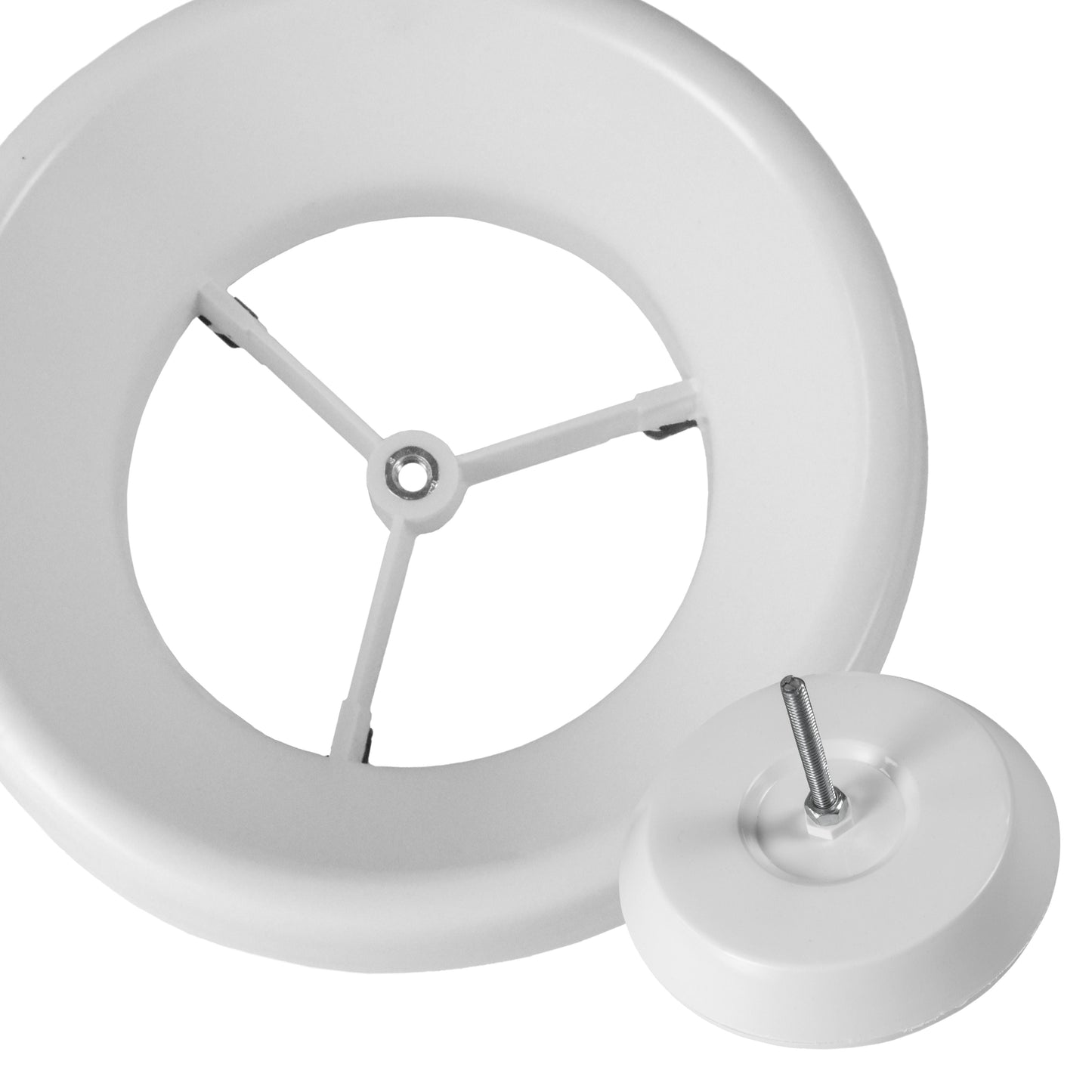 White ABS Extract Ceiling Valve 100mm Water Flow Control Home and Garden Use