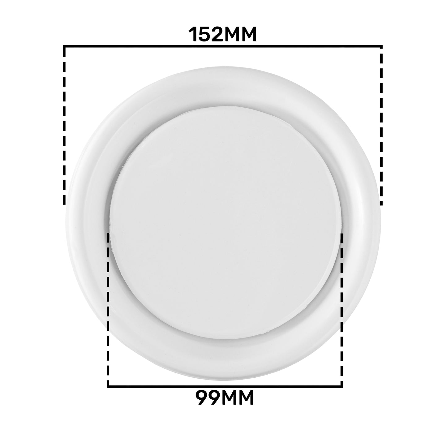 White ABS Extract Ceiling Valve 100mm Water Flow Control Home and Garden Use