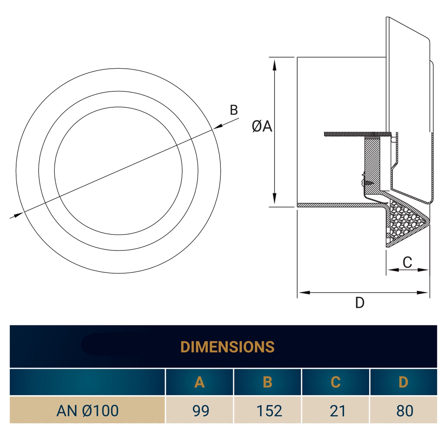 White ABS Extract Ceiling Valve 100mm Water Flow Control Home and Garden Use