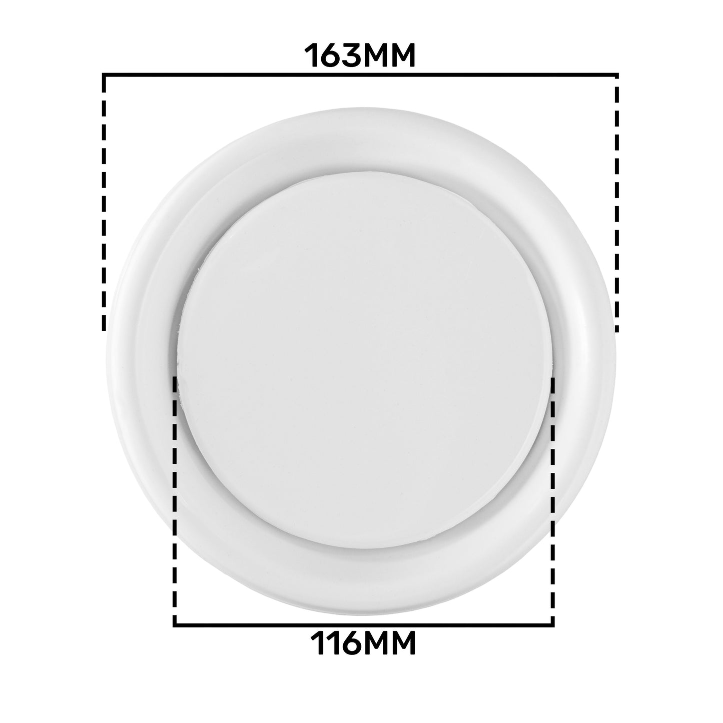 White ABS Extract Ceiling Valve 125mm Water Flow Control Home and Garden Use