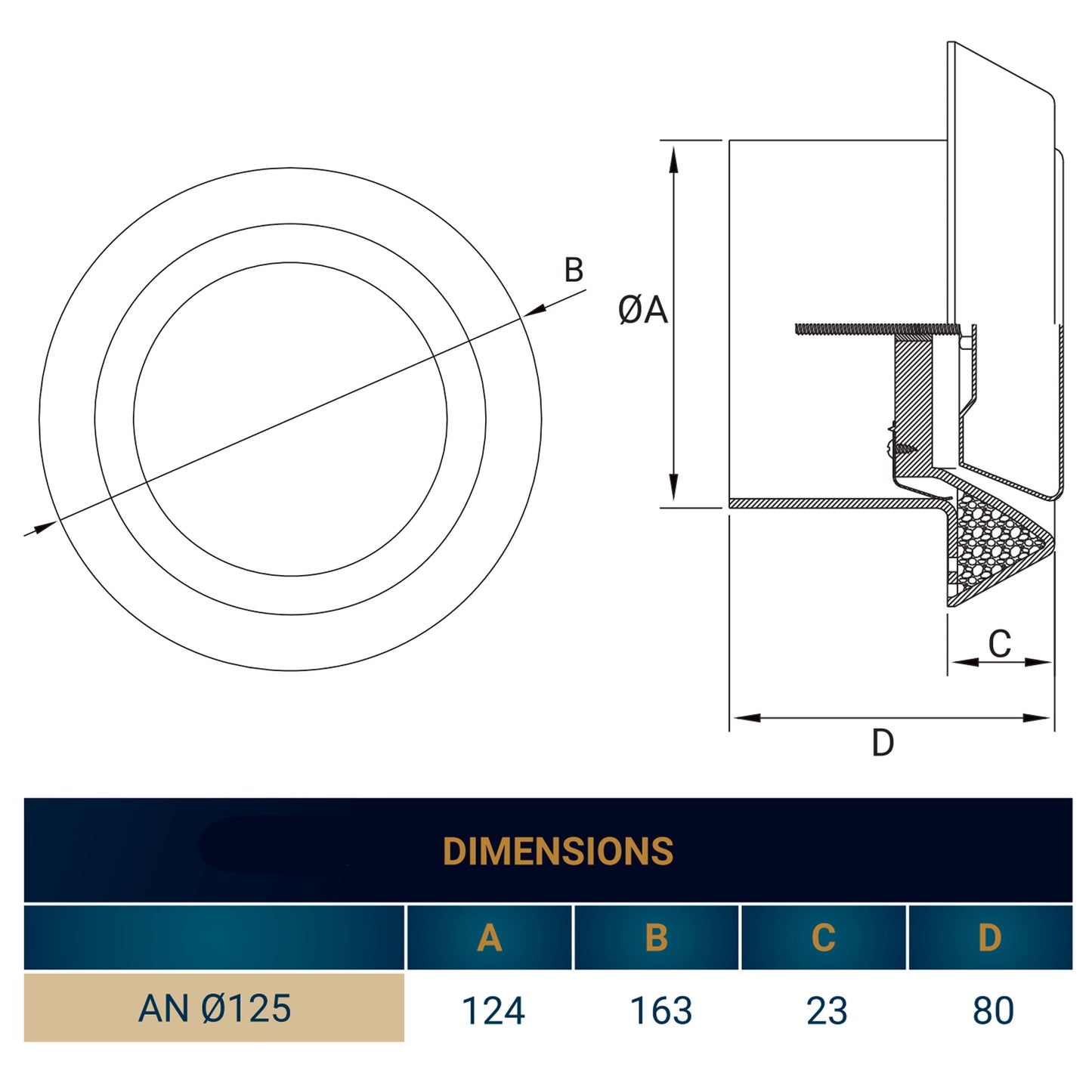White ABS Extract Ceiling Valve 125mm Water Flow Control Home and Garden Use