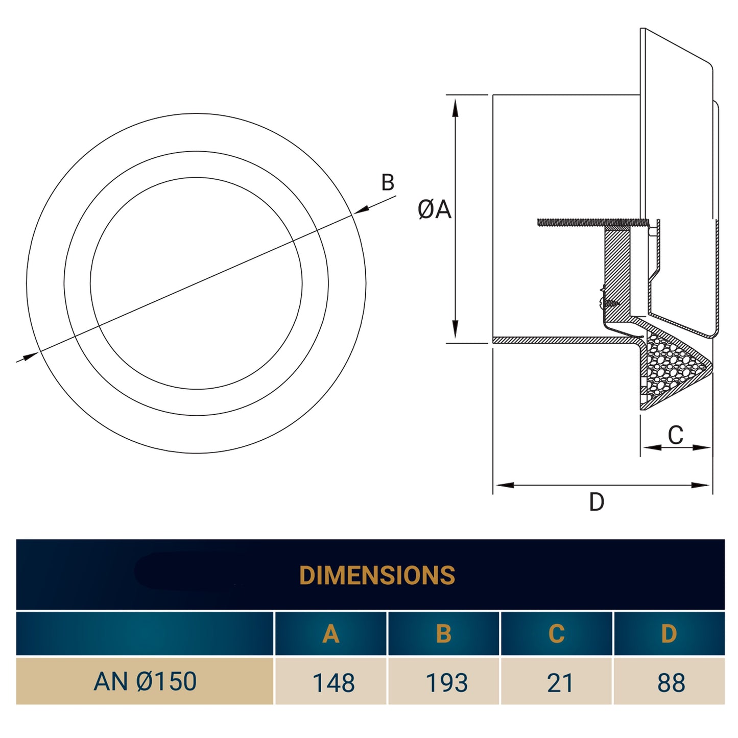 White ABS Extract Ceiling Valve 150mm Water Flow Control Home and Garden Use