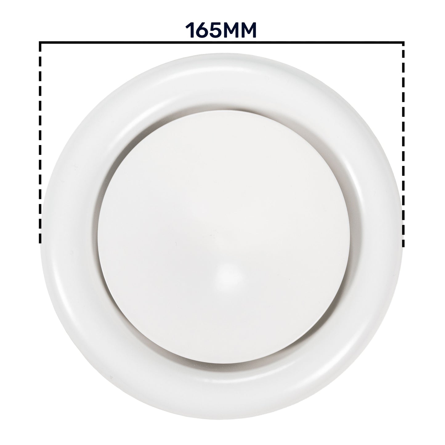 White Metal Extract Ceiling Valve 125mm - Anemostat SV for Home and Garden Use