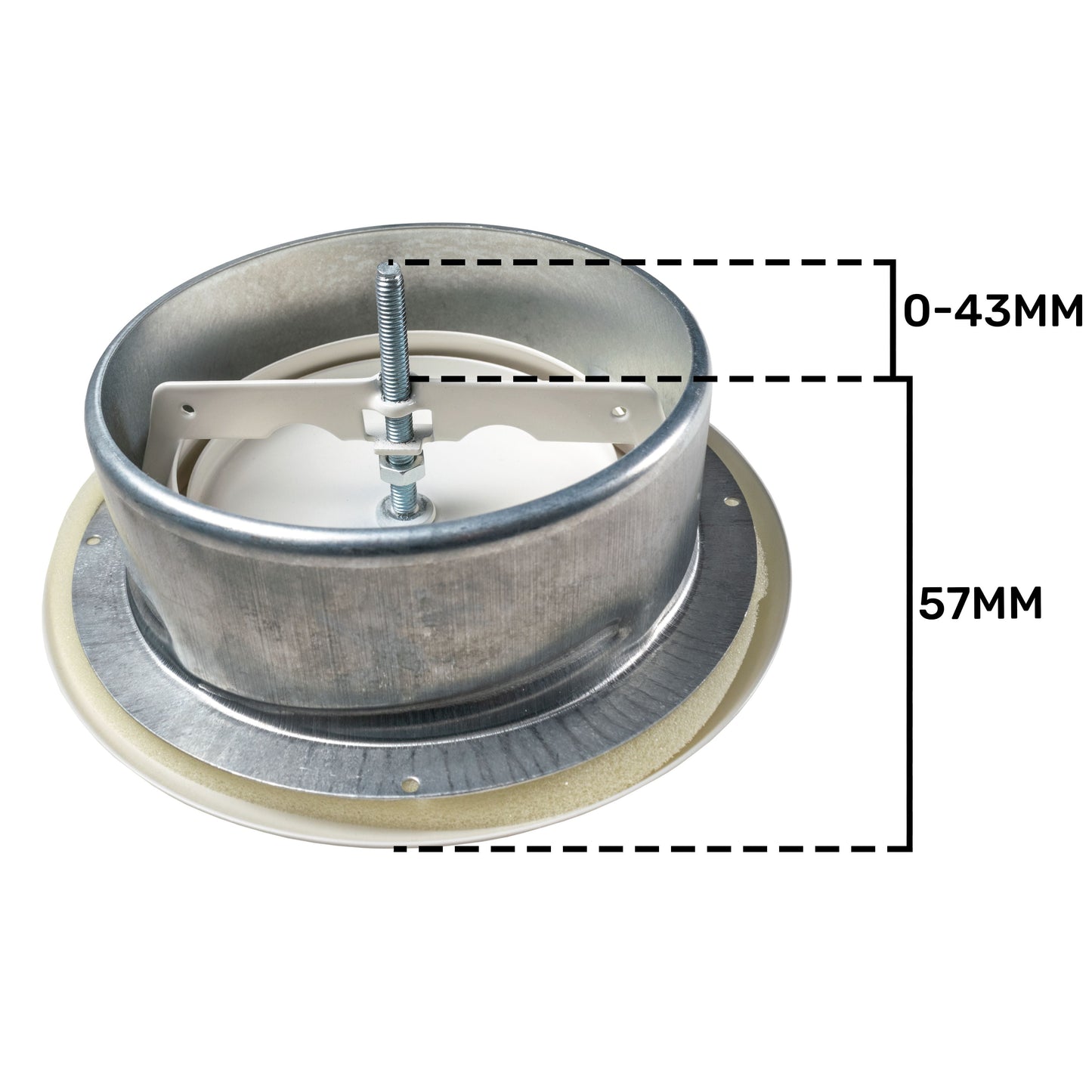 White Metal Extract Ceiling Valve 125mm - Anemostat SV for Home and Garden Use