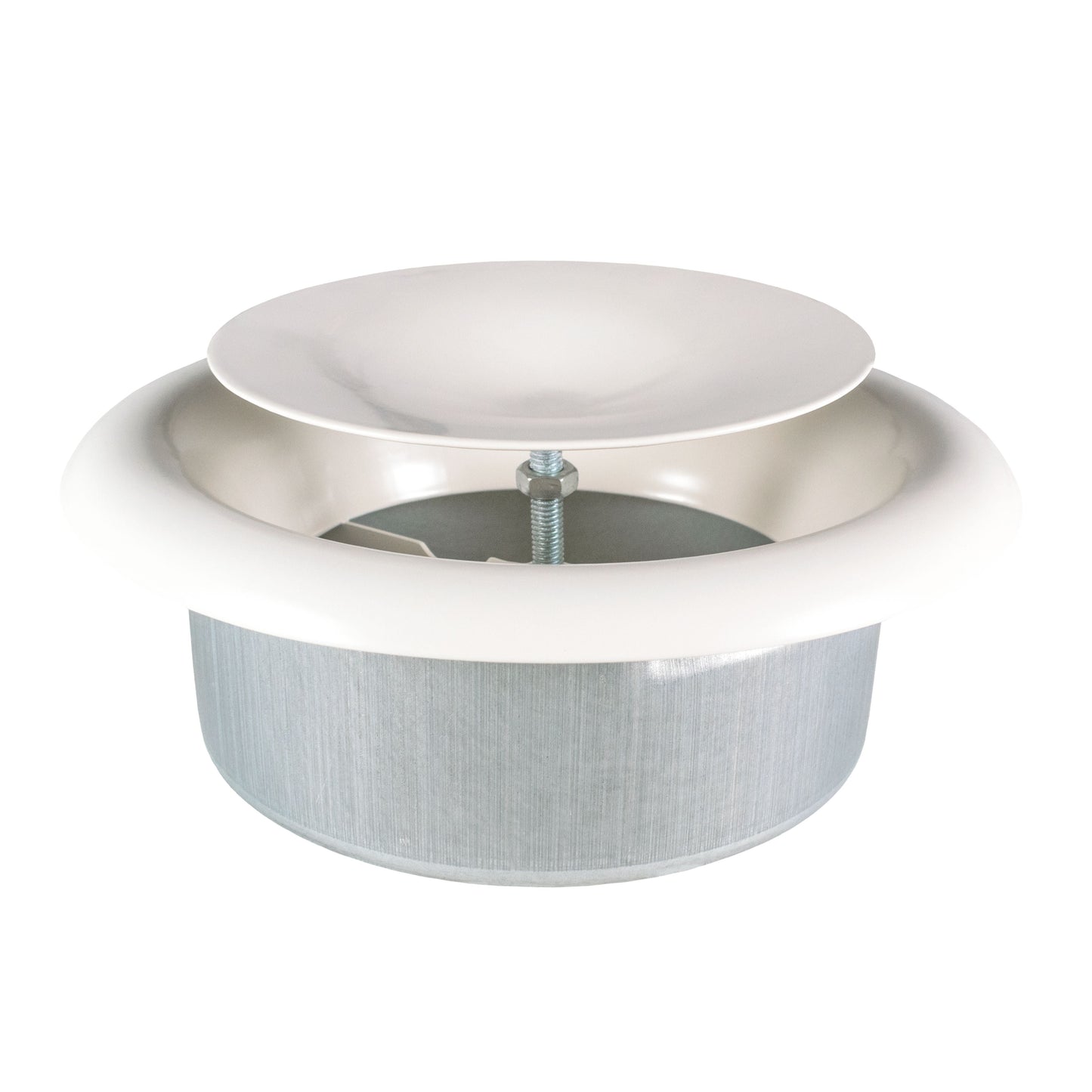 White Metal Extract Ceiling Valve 125mm - Anemostat SV for Home and Garden Use