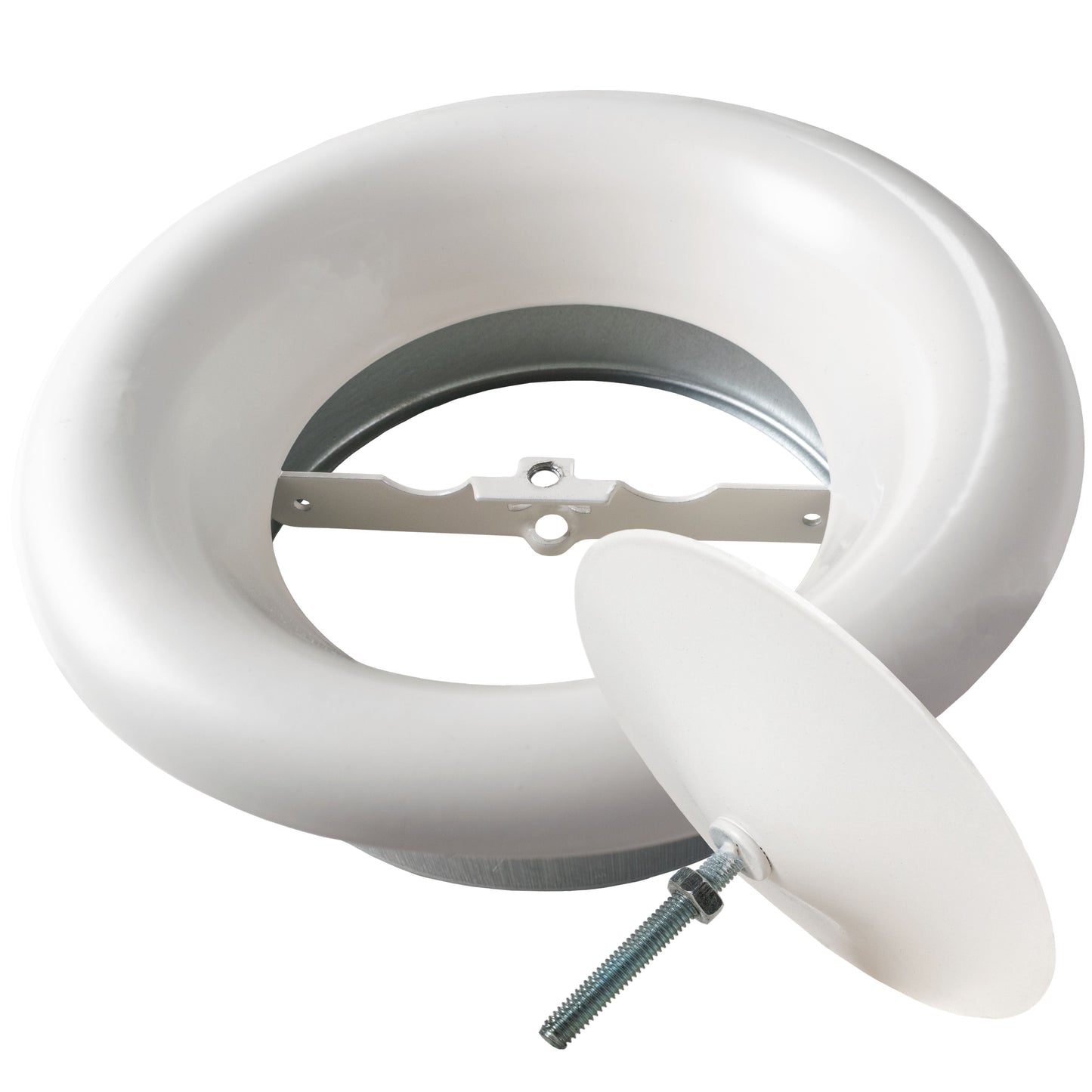 White Metal Extract Ceiling Valve 125mm - Anemostat SV for Home and Garden Use