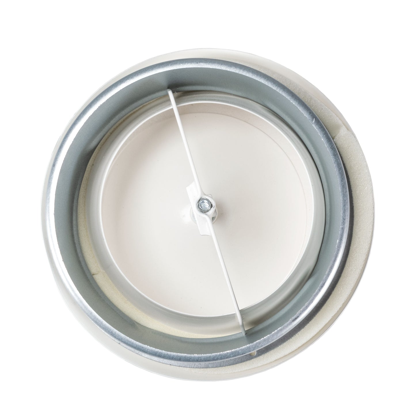 White Metal Extract Ceiling Valve 125mm - Anemostat EV for Home and Garden Use