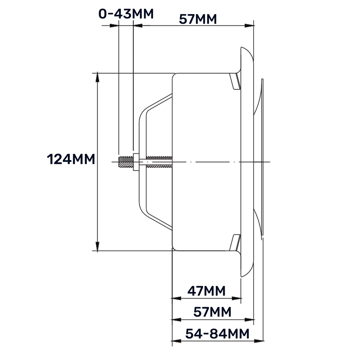 White Metal Extract Ceiling Valve 125mm - Anemostat EV for Home and Garden Use