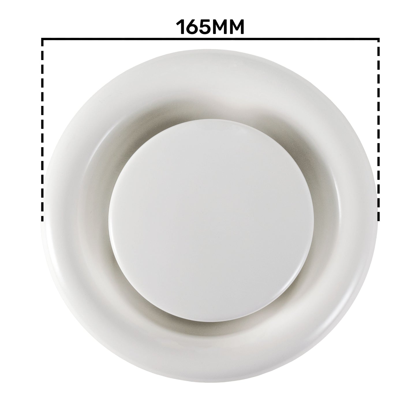 White Metal Extract Ceiling Valve 125mm - Anemostat EV for Home and Garden Use