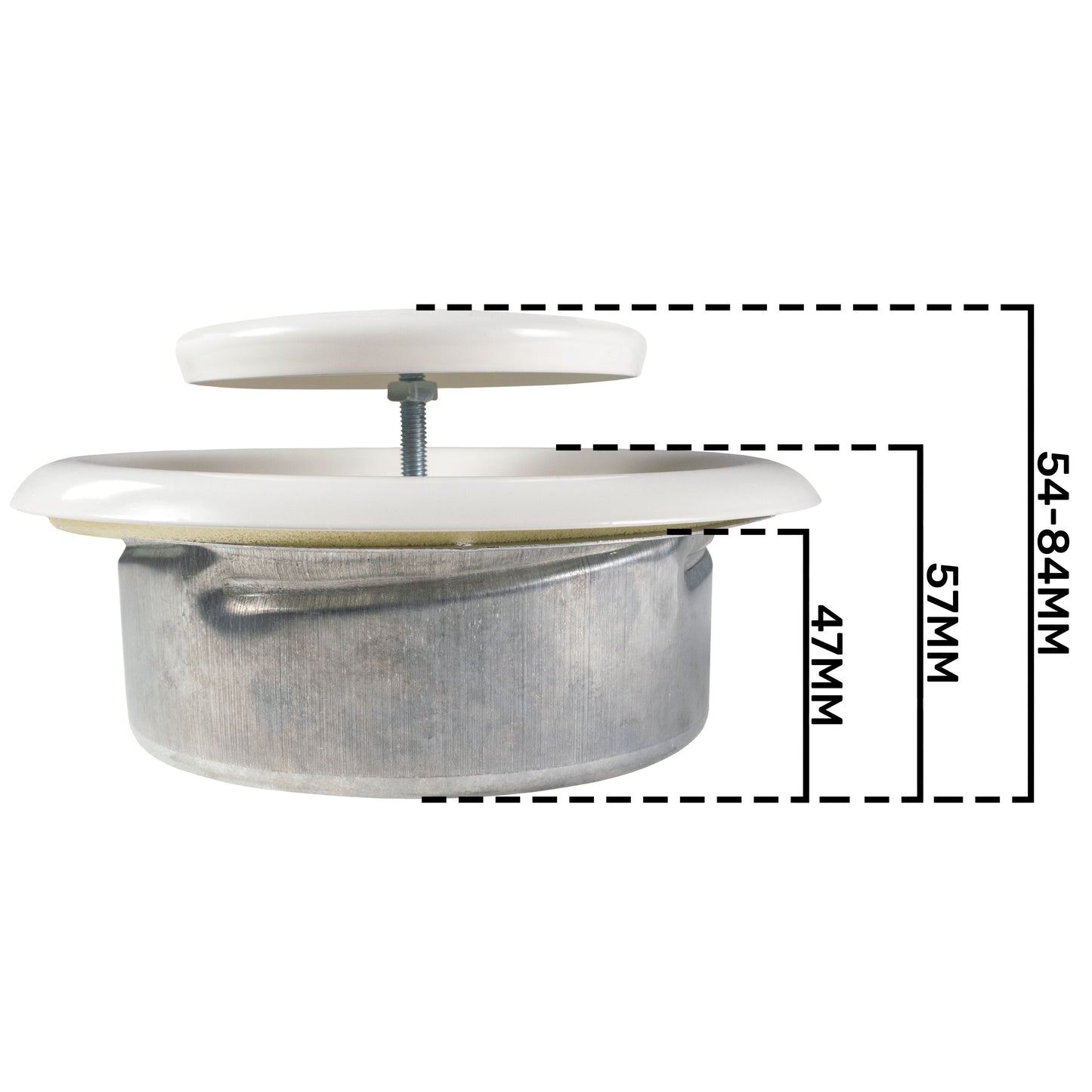 White Metal Extract Ceiling Valve 125mm - Anemostat EV for Home and Garden Use