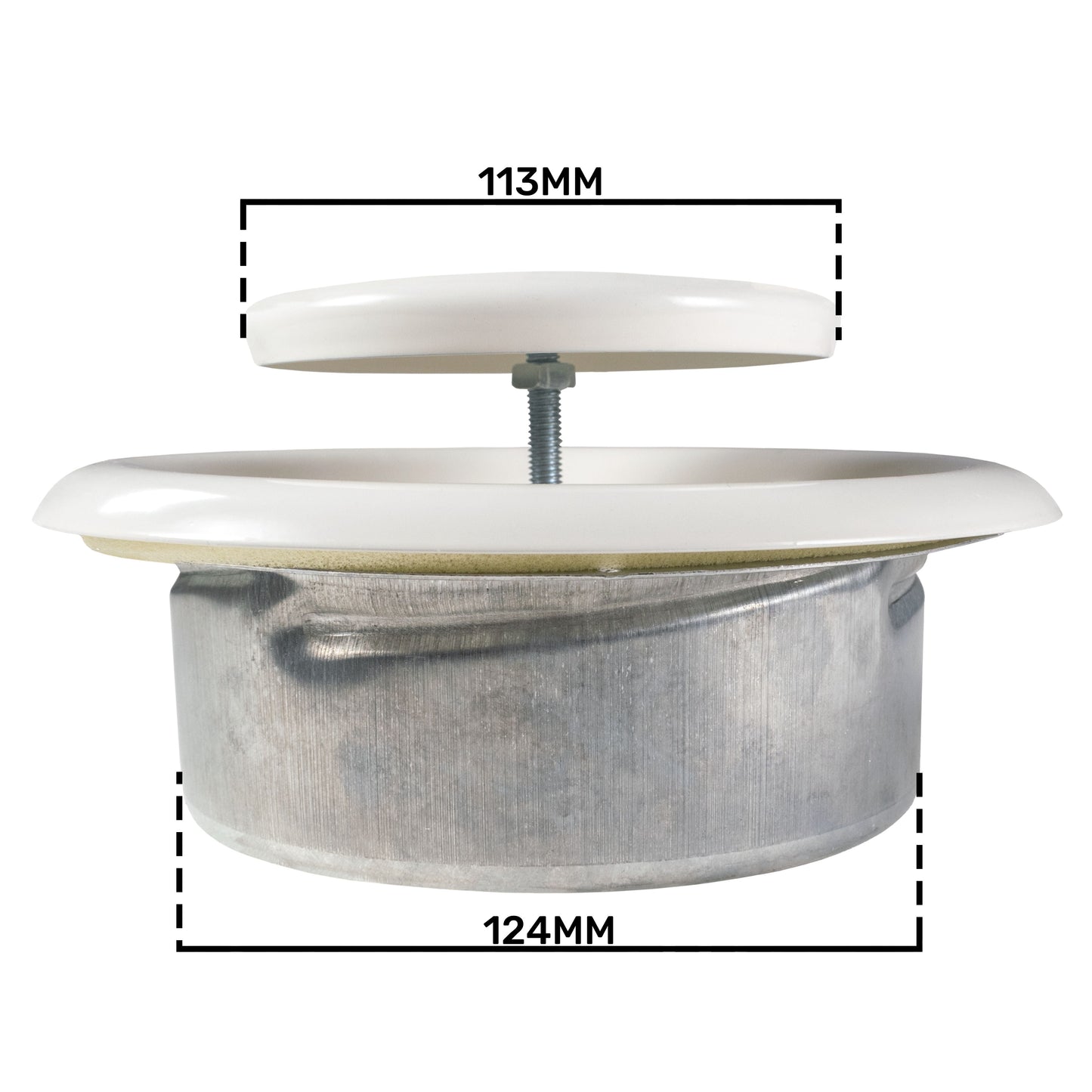 White Metal Extract Ceiling Valve 125mm - Anemostat EV for Home and Garden Use