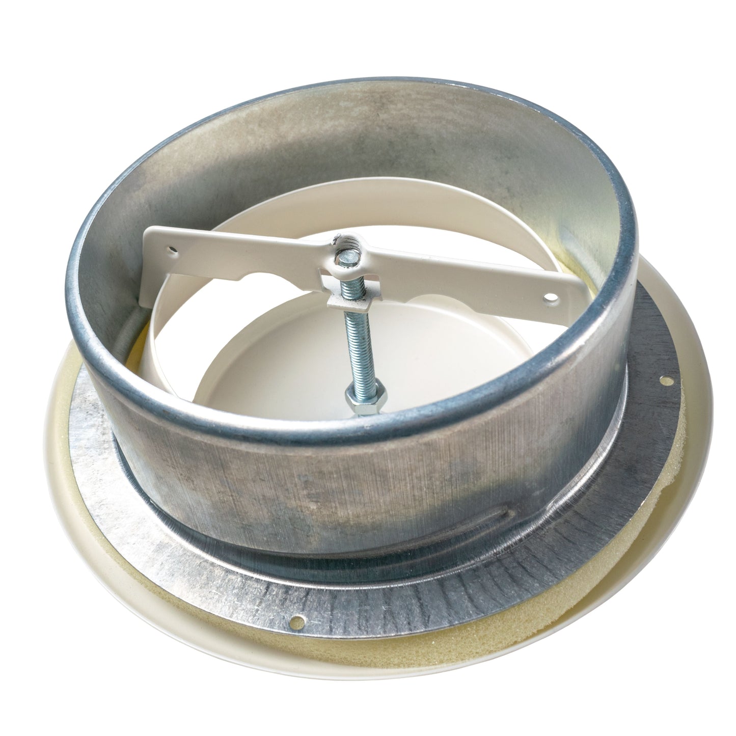 White Metal Extract Ceiling Valve 125mm - Anemostat EV for Home and Garden Use