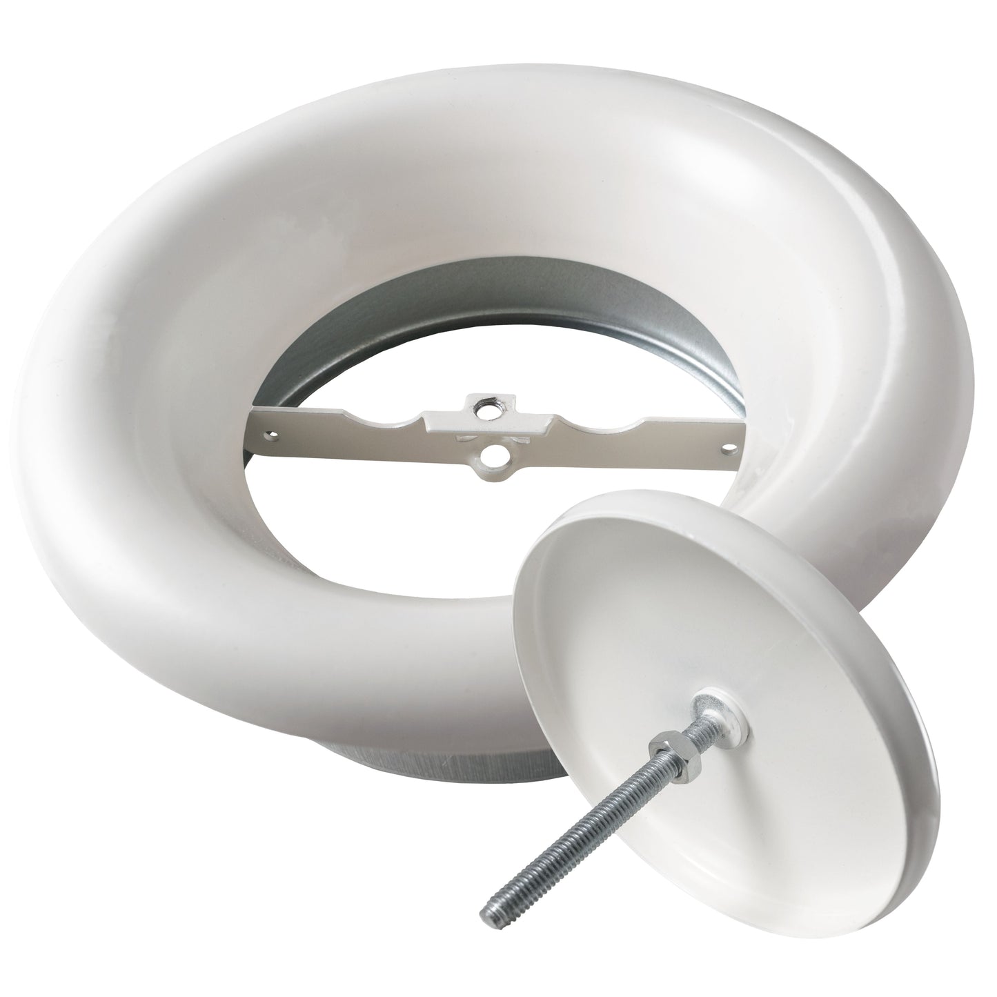 White Metal Extract Ceiling Valve 125mm - Anemostat EV for Home and Garden Use