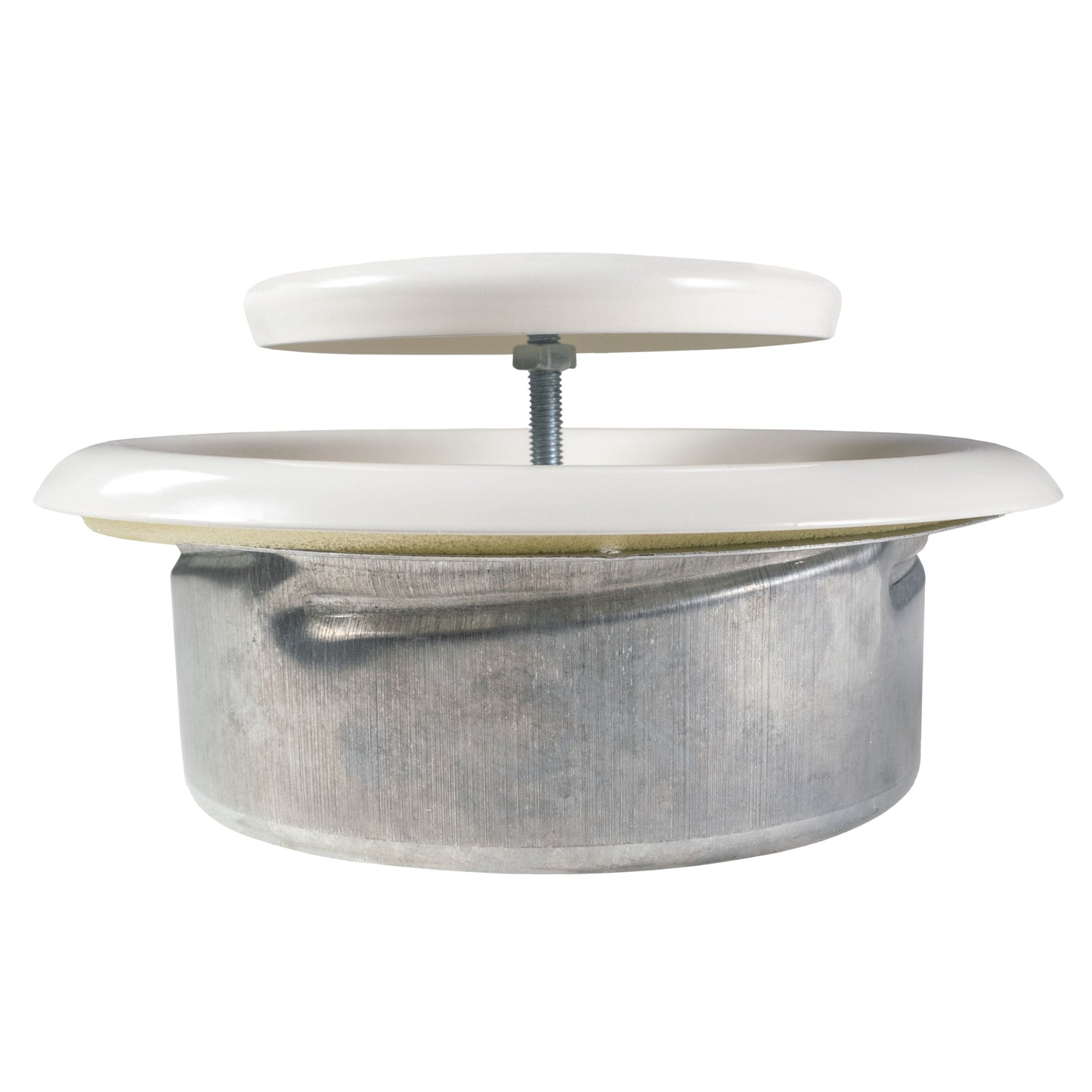 White Metal Extract Ceiling Valve 125mm - Anemostat EV for Home and Garden Use