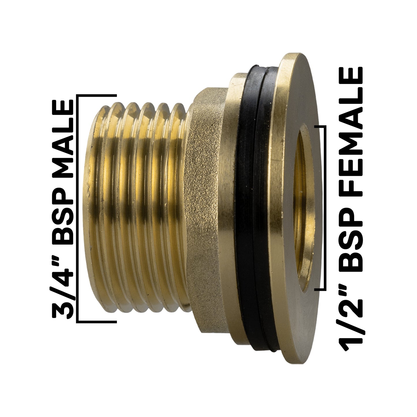 AP Supplies Water Butt Brass Kit 3/4" with Lever Tap Hose Barb and Side Lock