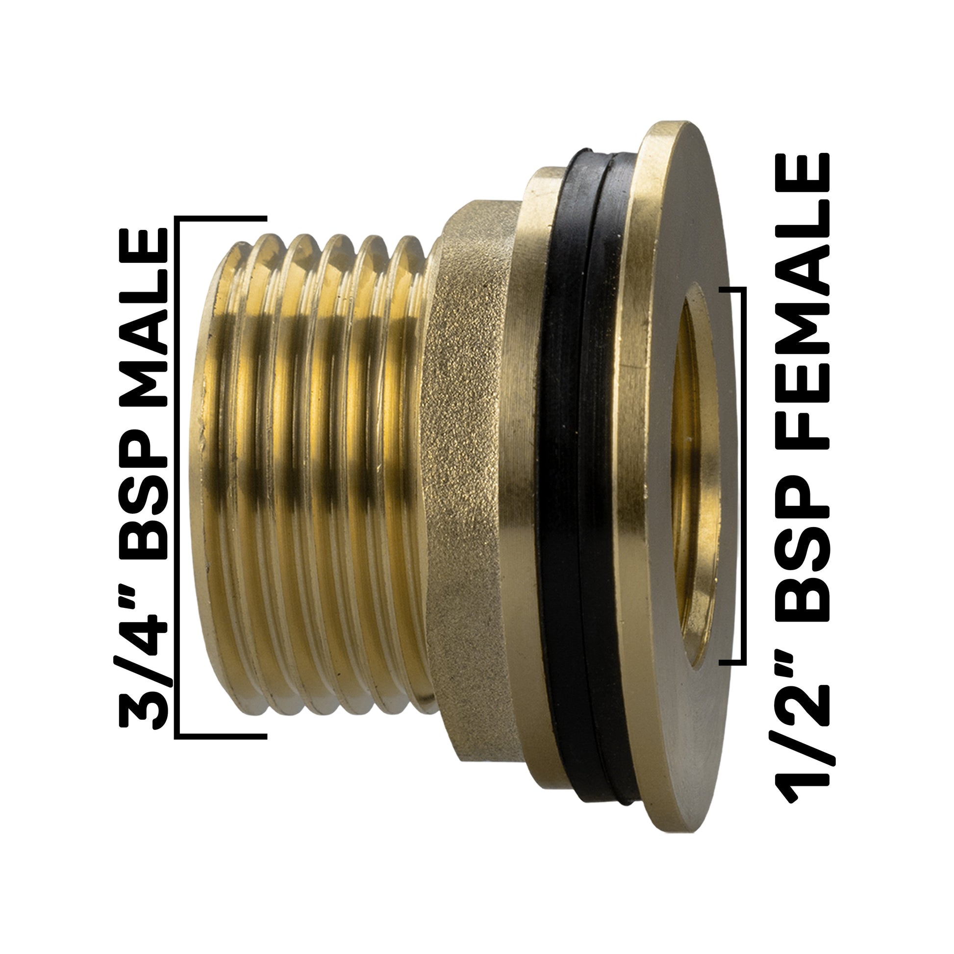 AP Supplies Water Butt Brass Kit 3/4" with Lever Tap Hose Barb and Side Lock
