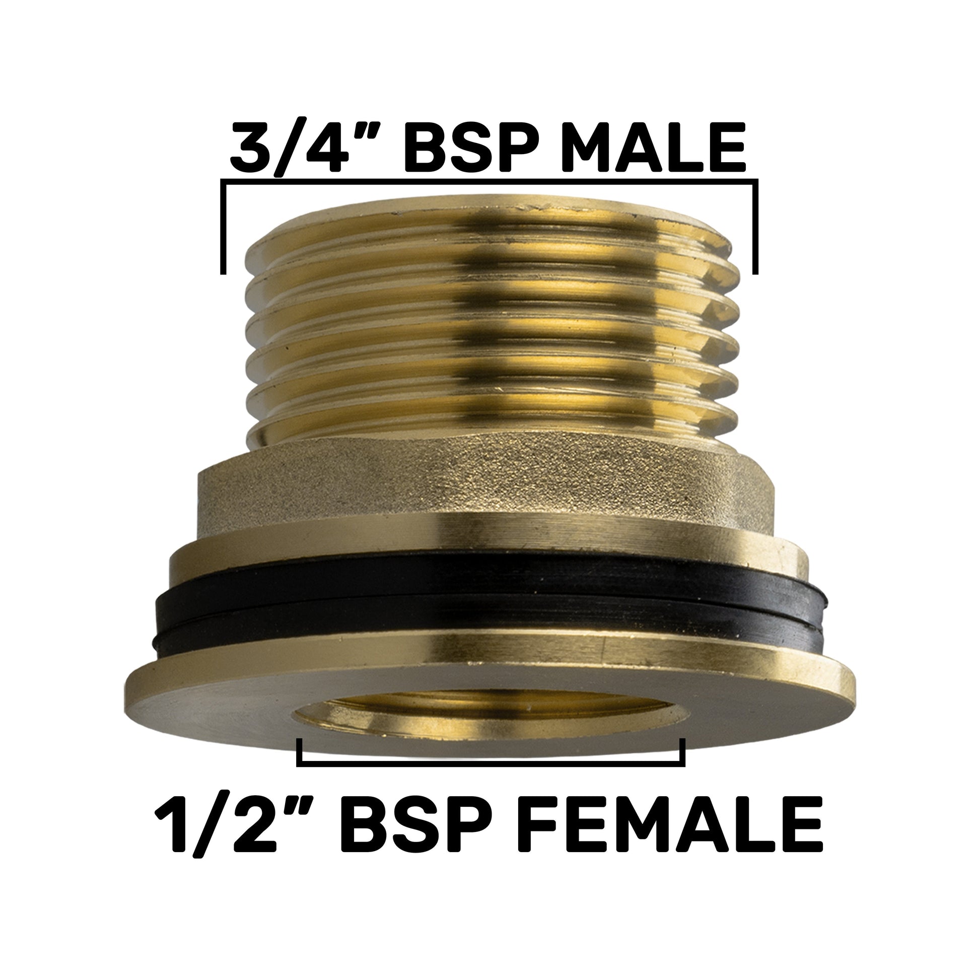 AP Supplies Water Butt Brass 3/4" BSP Male - 1/2" BSP Female and Drill Bit