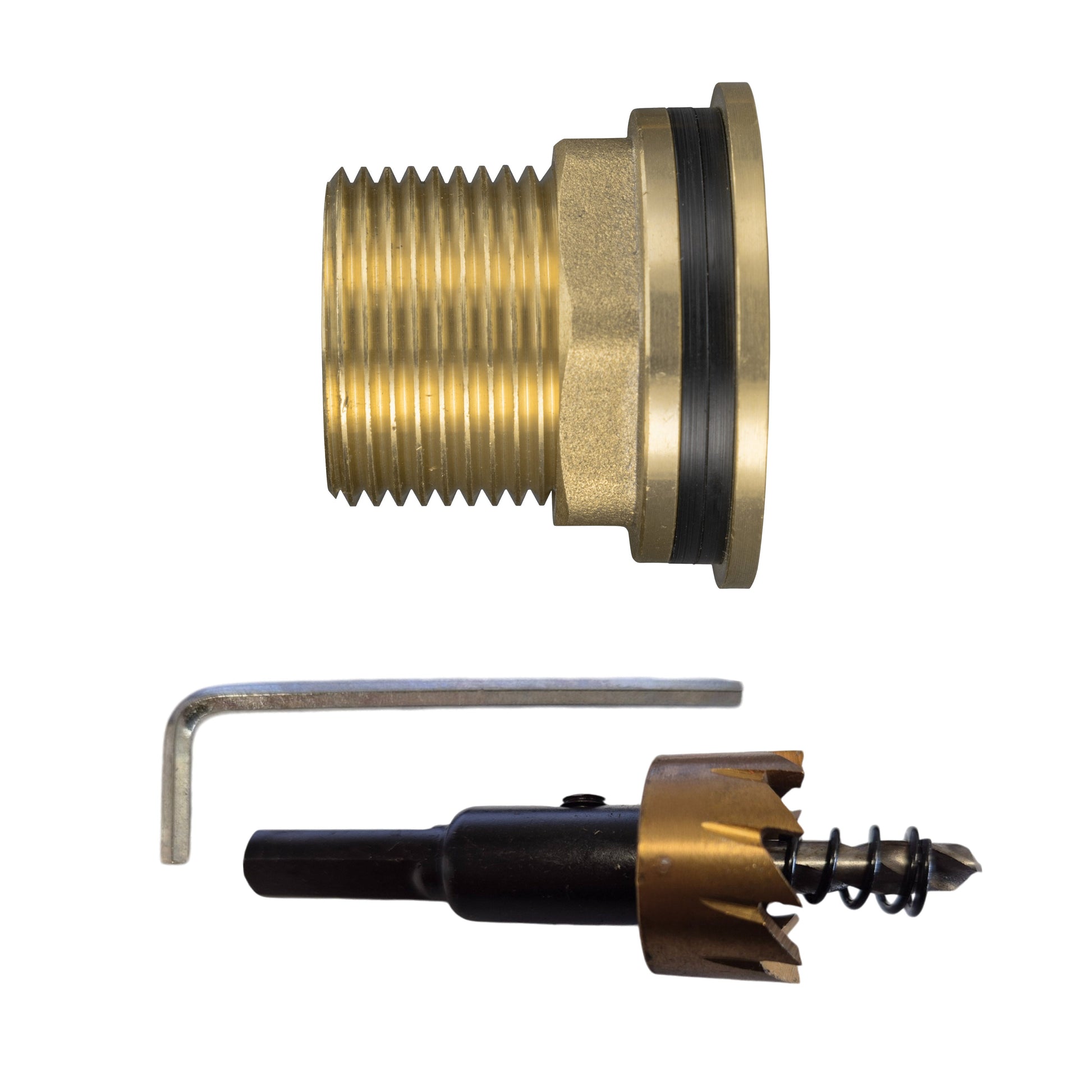 AP Supplies Water Butt Brass 3/4" BSP Male - 1/2" BSP Female and Drill Bit