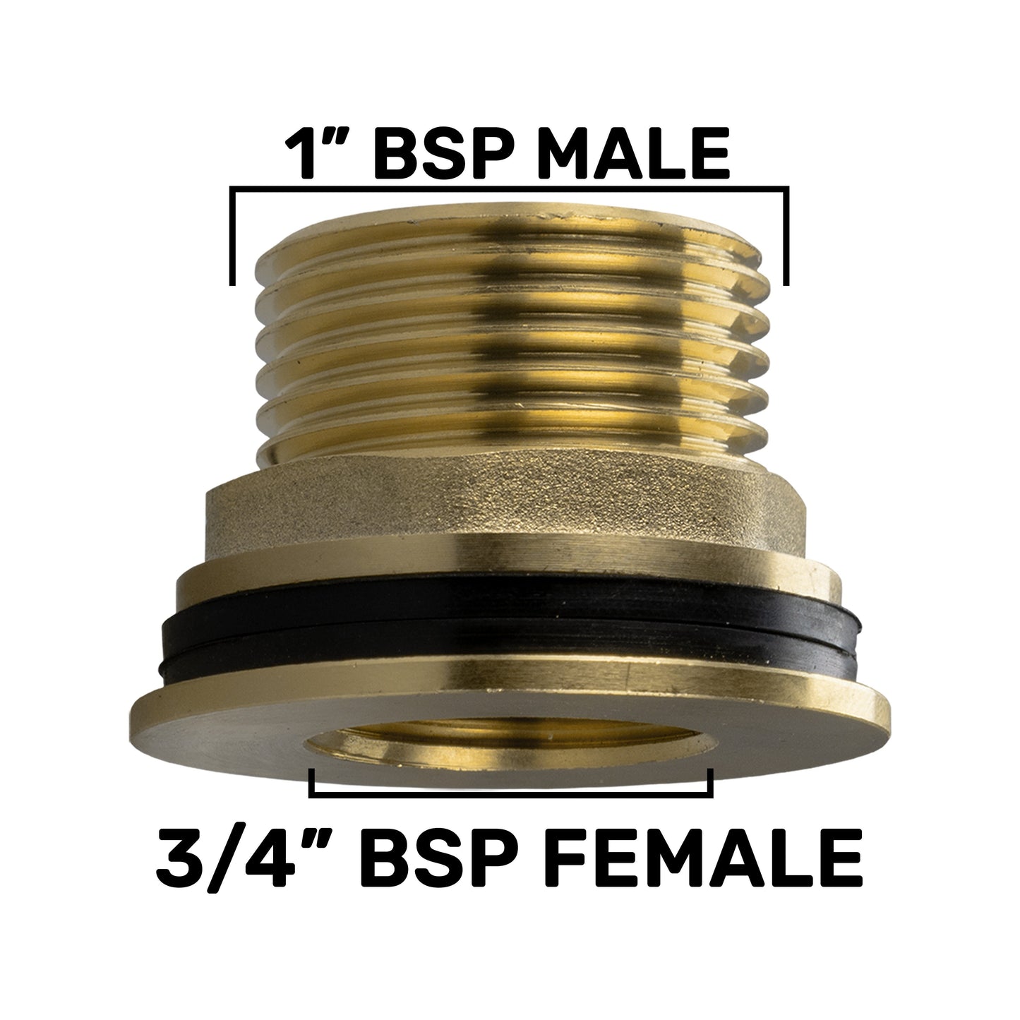 AP Supplies Water Butt Brass 1" BSP Male - 3/4" BSP Female and Drill Bit
