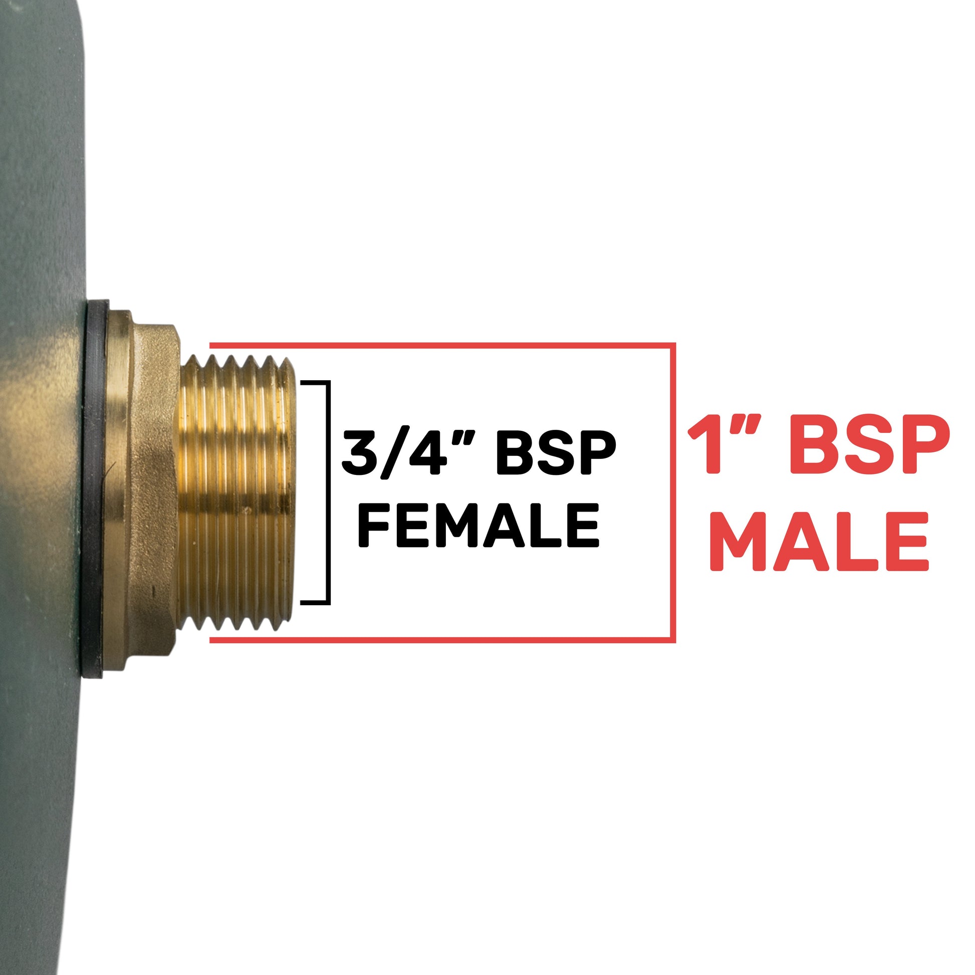 AP Supplies Water Butt Brass 1" BSP Male - 3/4" BSP Female and Drill Bit