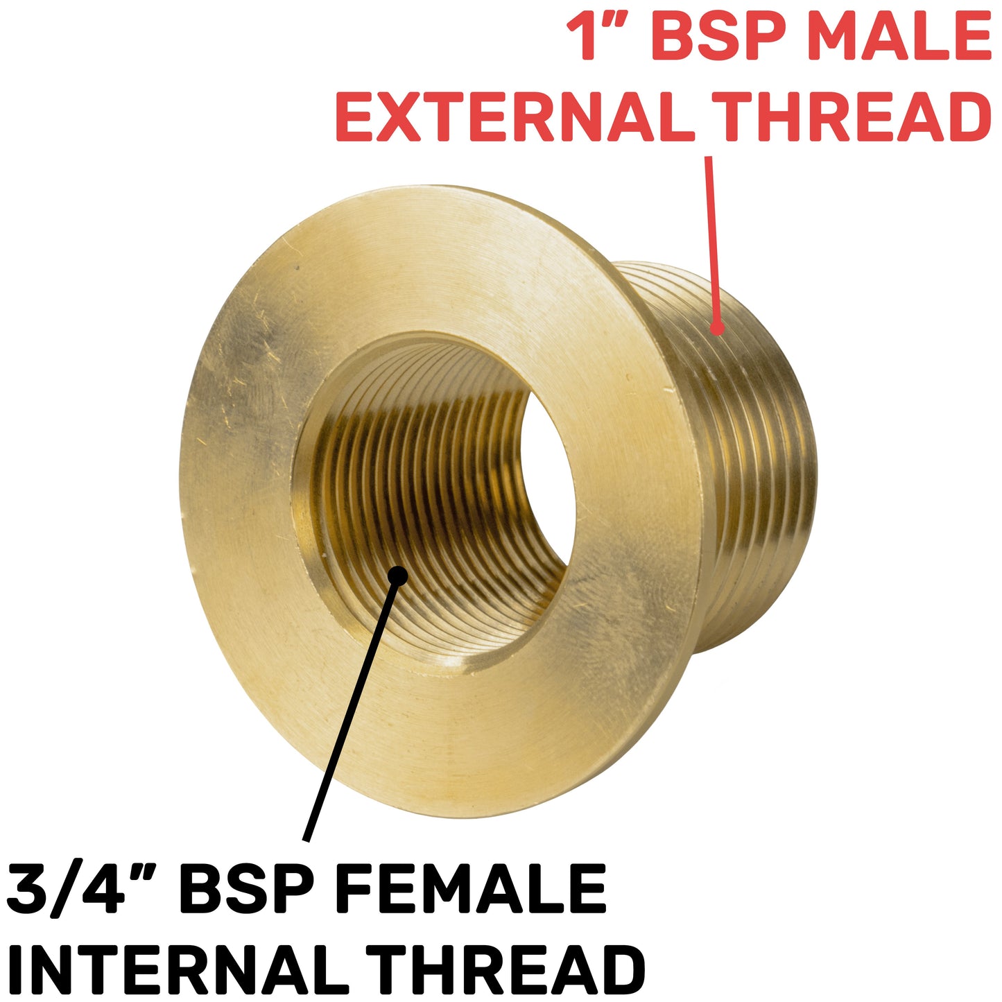Water Butt Brass 1in BSP Male - 3/4in BSP Female for DIY Workshop Accessory