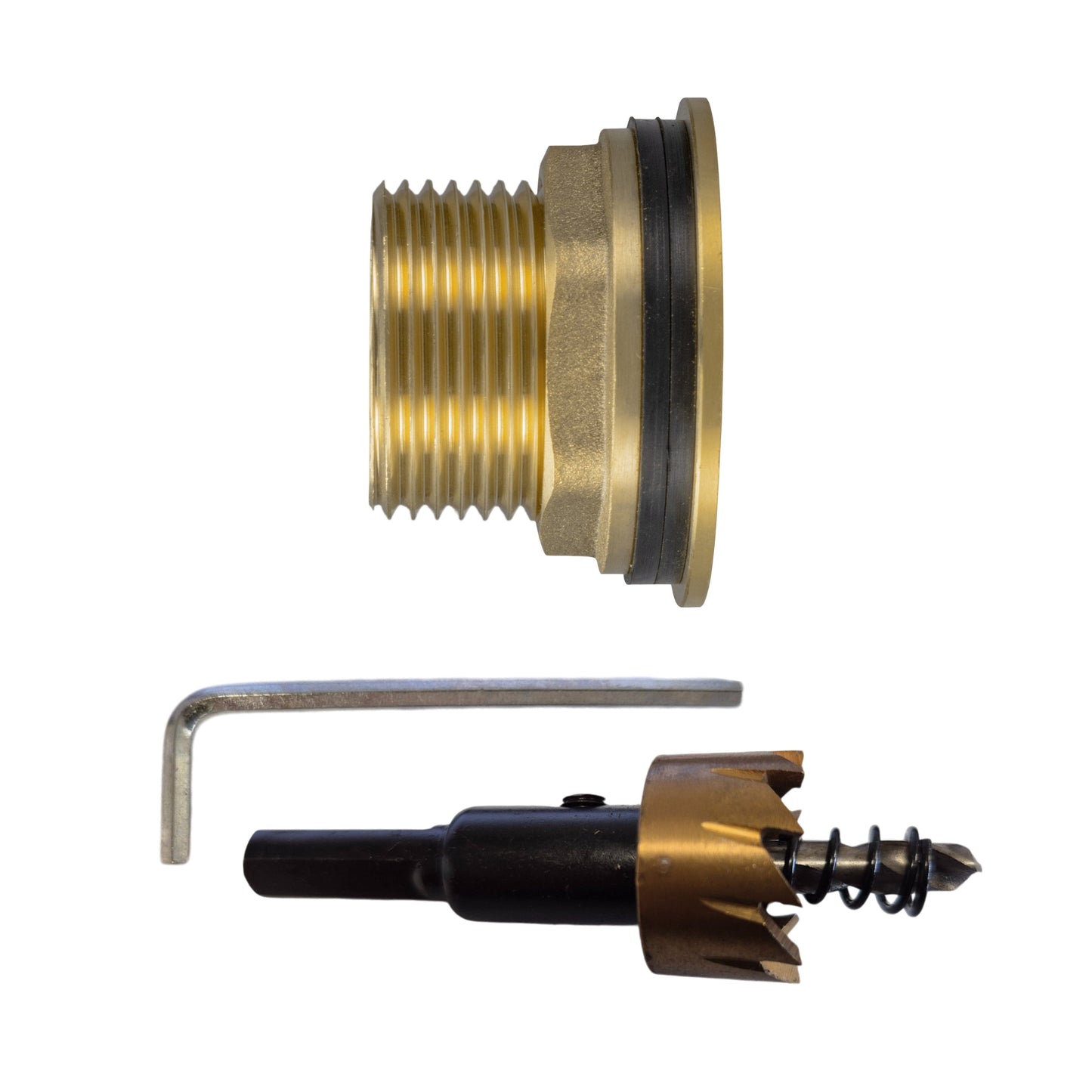 AP Supplies Water Butt Brass 1" BSP Male - 3/4" BSP Female and Drill Bit