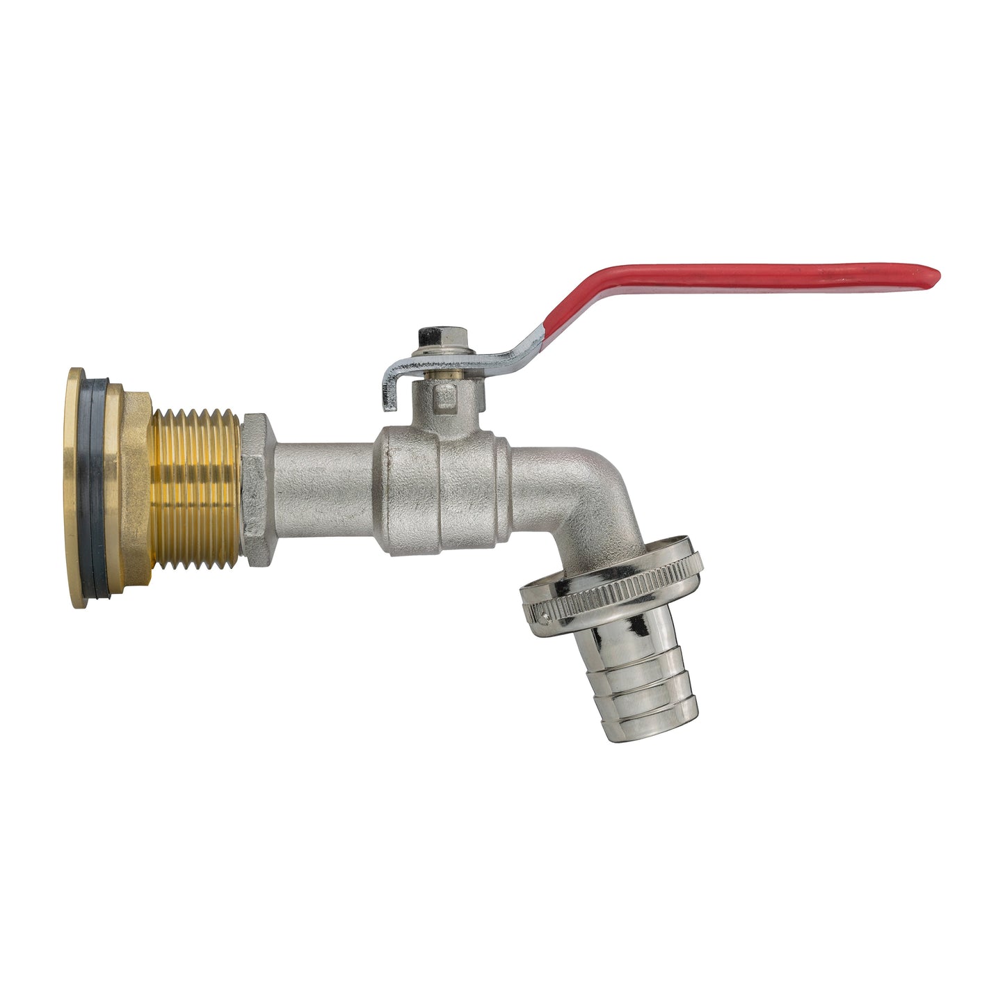 Water Butt Brass Kit 3/4in with Barbed Lever Tap Brass Water Fitting Tap Adapter