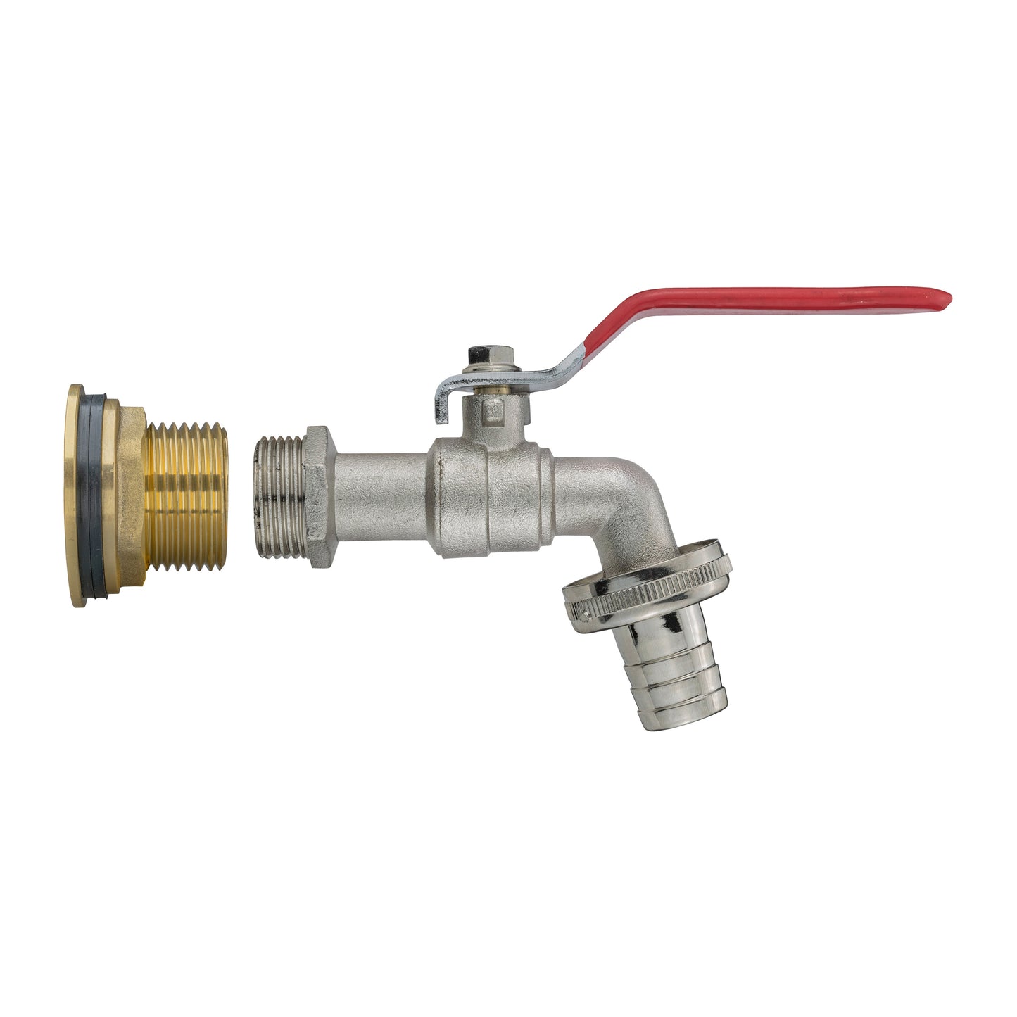 Water Butt Brass Kit 3/4in with Barbed Lever Tap Brass Water Fitting Tap Adapter