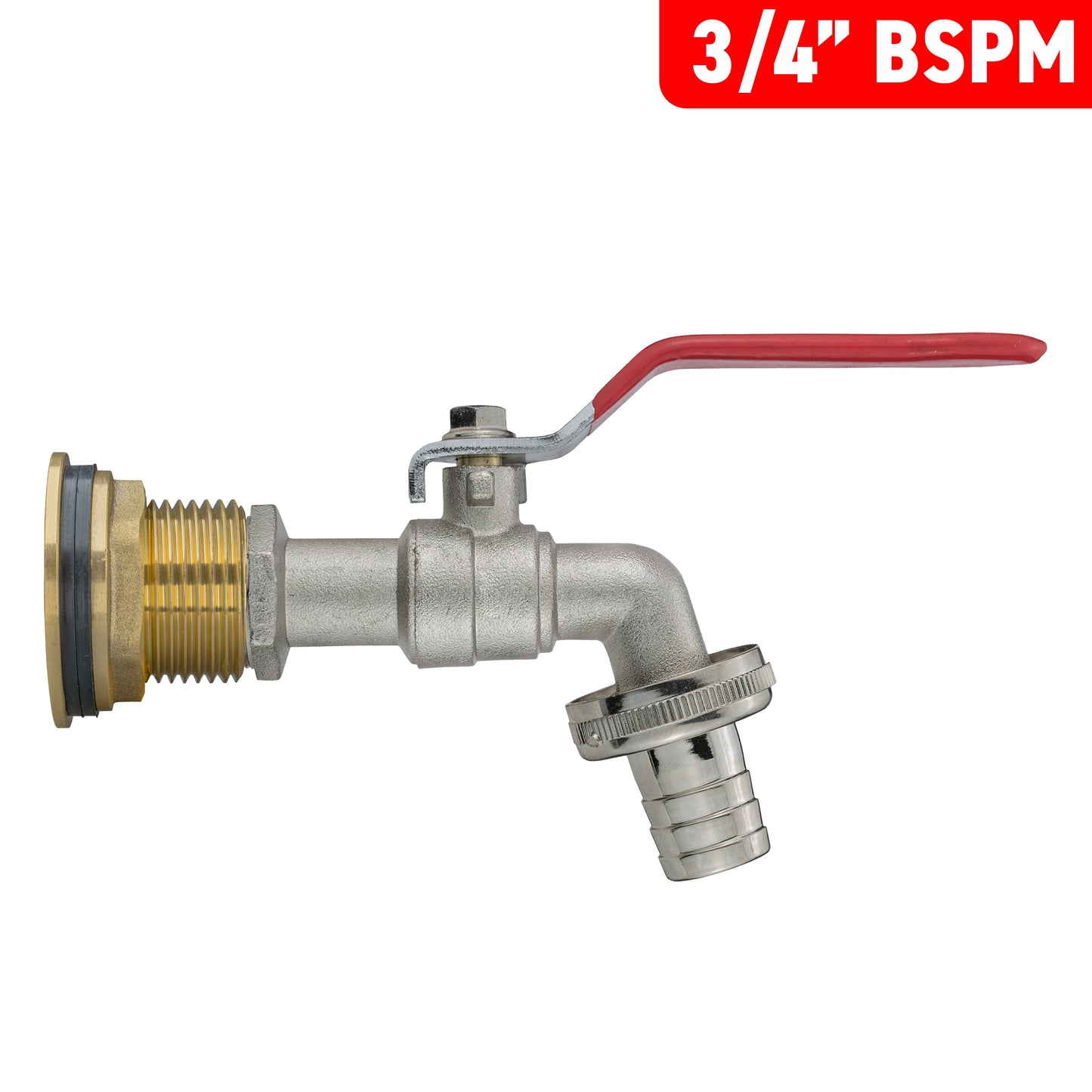 Water Butt Brass Kit 3/4in with Barbed Lever Tap Brass Water Fitting Tap Adapter