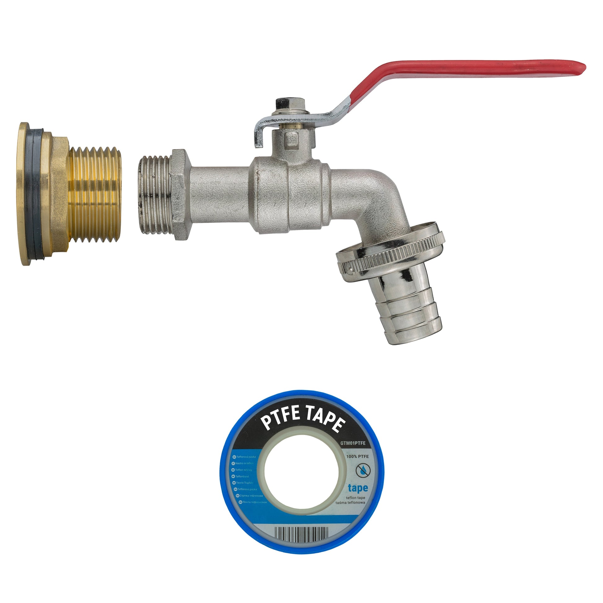 AP Supplies Water Butt Brass Kit 3/4" with Barbed Lever Tap and Drill Bit