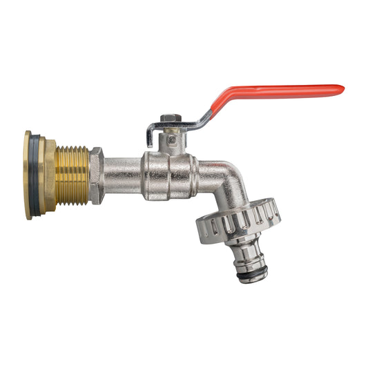 Water Butt Brass Kit 3/4in with Quick Connect Lever Tap for Outdoor Watering Kit