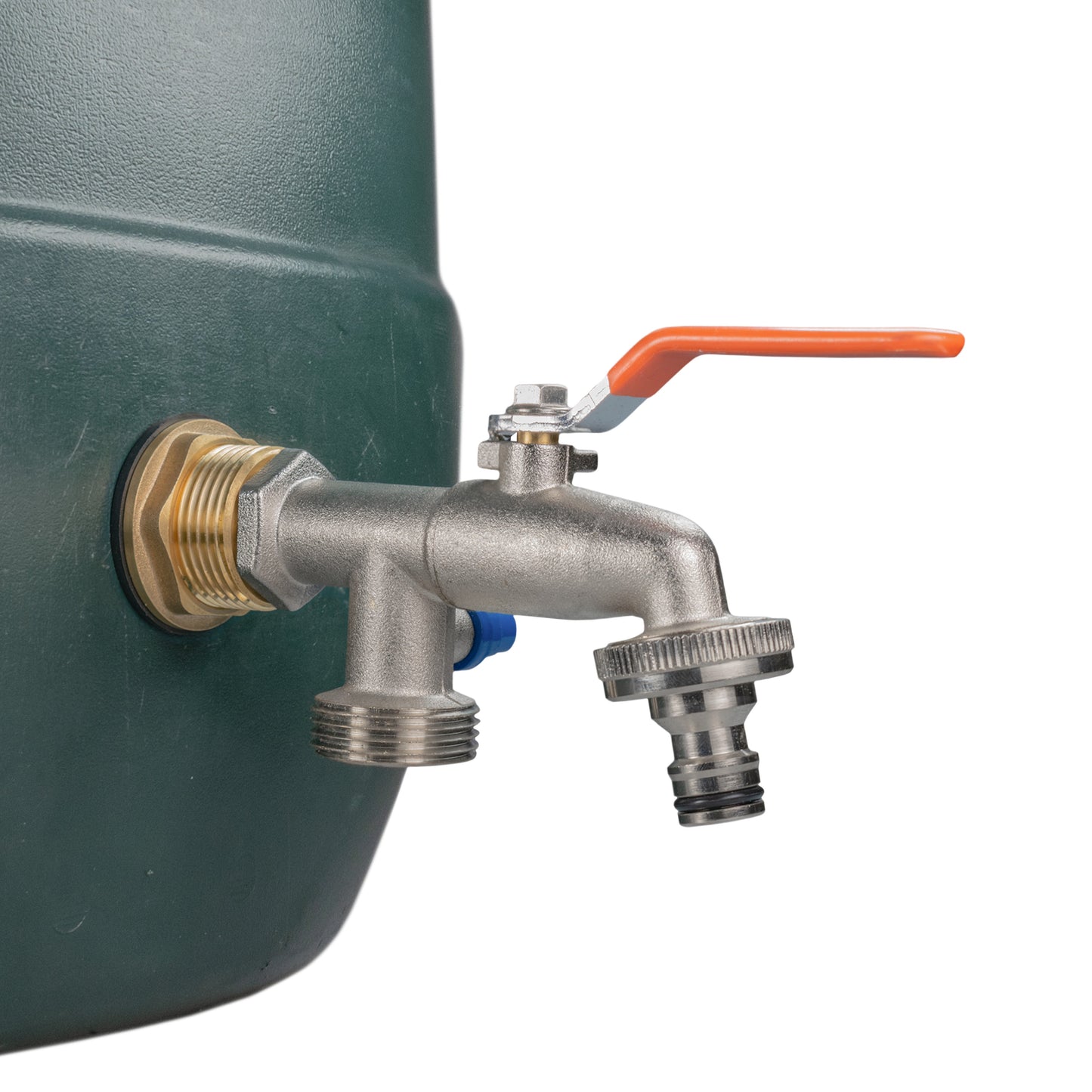 Water Butt Brass Kit 3/4in with Double Tap Hose Connector Set BSP Thread Fitting