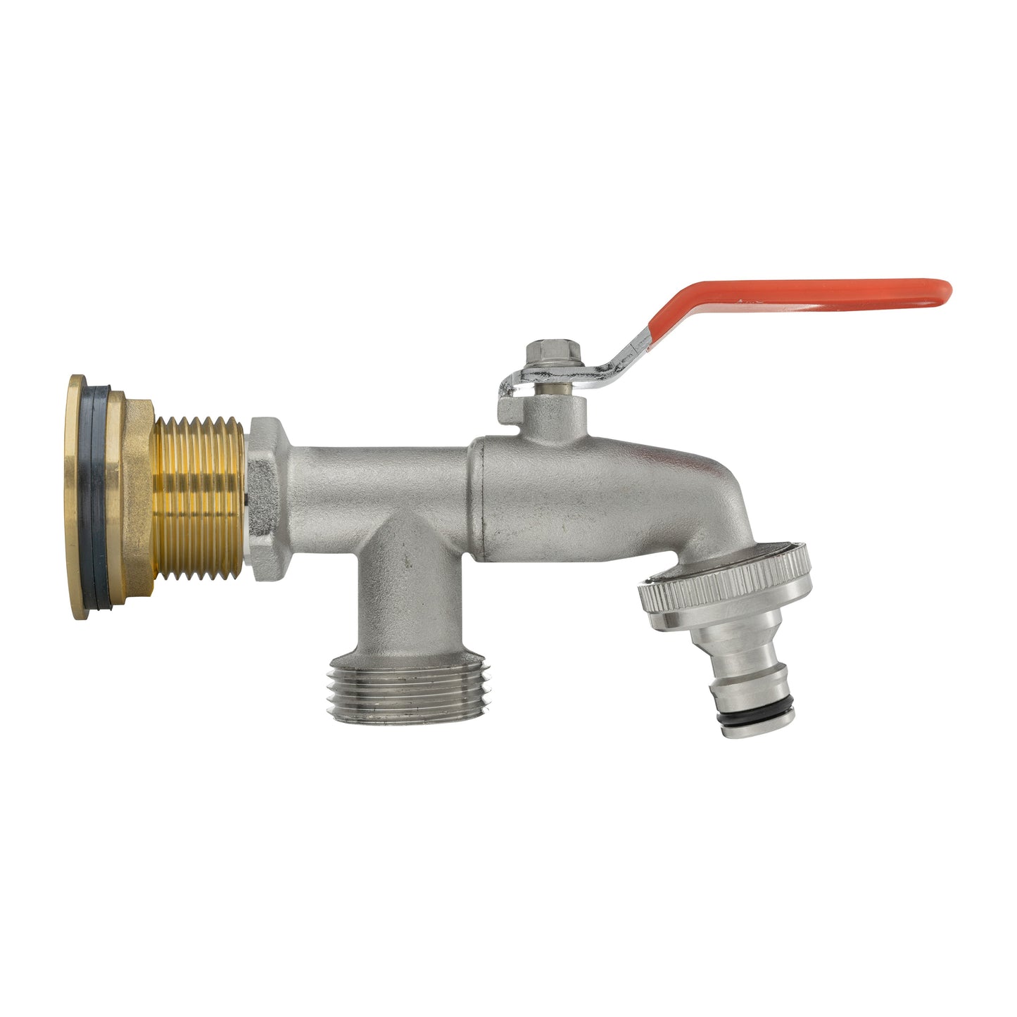 Water Butt Brass Kit 3/4in with Double Tap Hose Connector Set BSP Thread Fitting