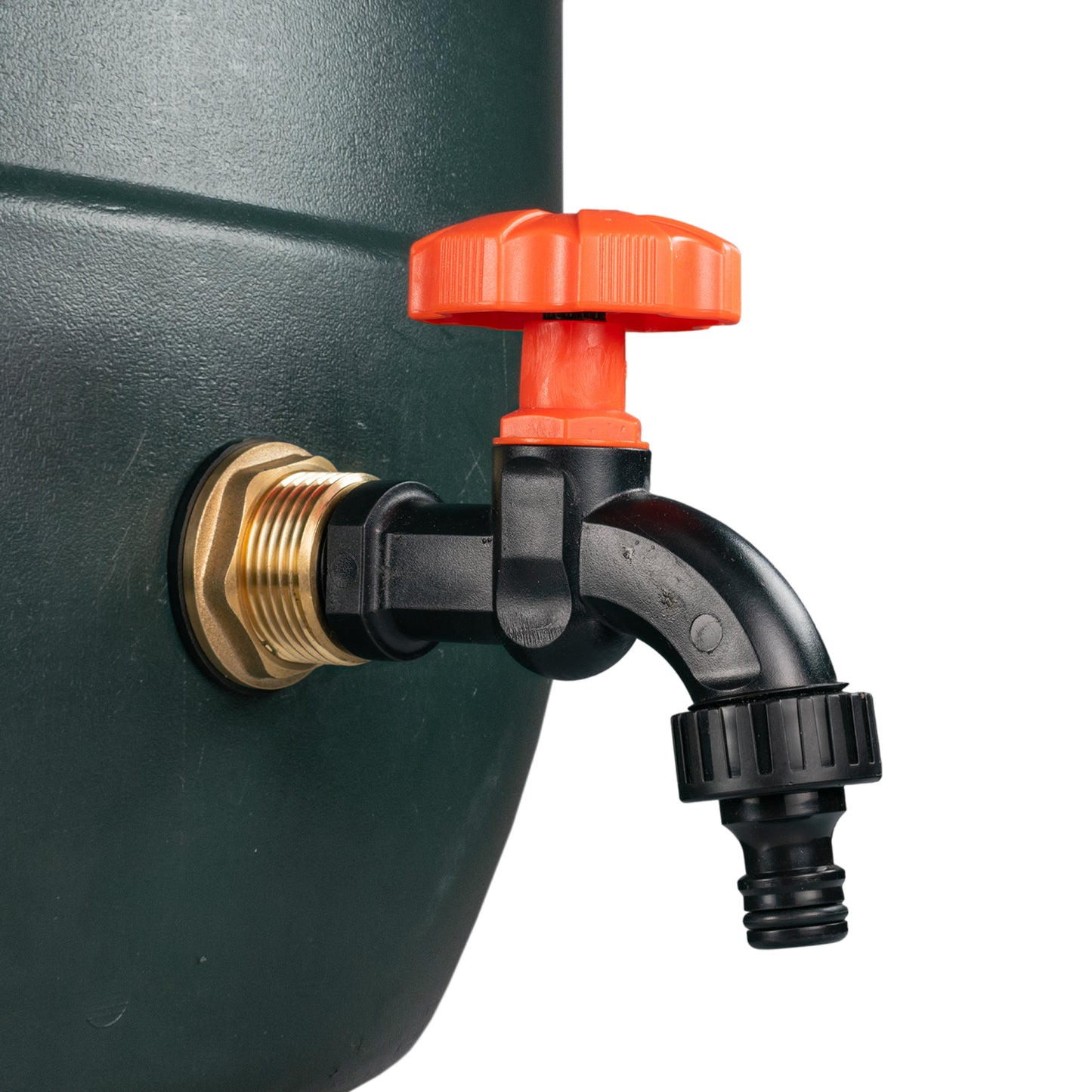 Water Butt Brass Kit 3/4in with Black Dial Tap Hose Pipe Fitting Water Connector
