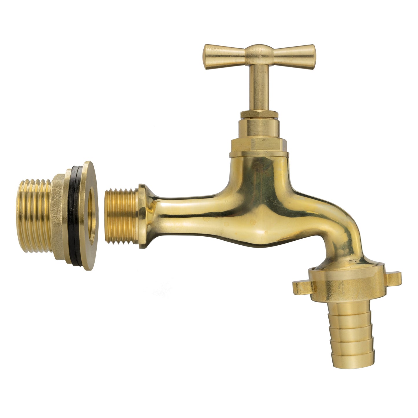 AP Supplies Water Butt Brass Kit 3/4" with 13mm Barbed Polished Brass Tap and Drill Bit