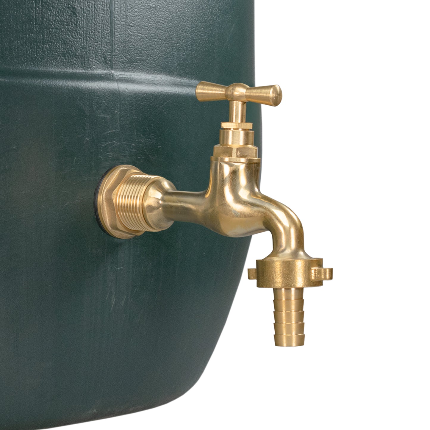 AP Supplies Water Butt Brass Kit 3/4" with 15mm Barbed Polished Brass Tap and Drill Bit