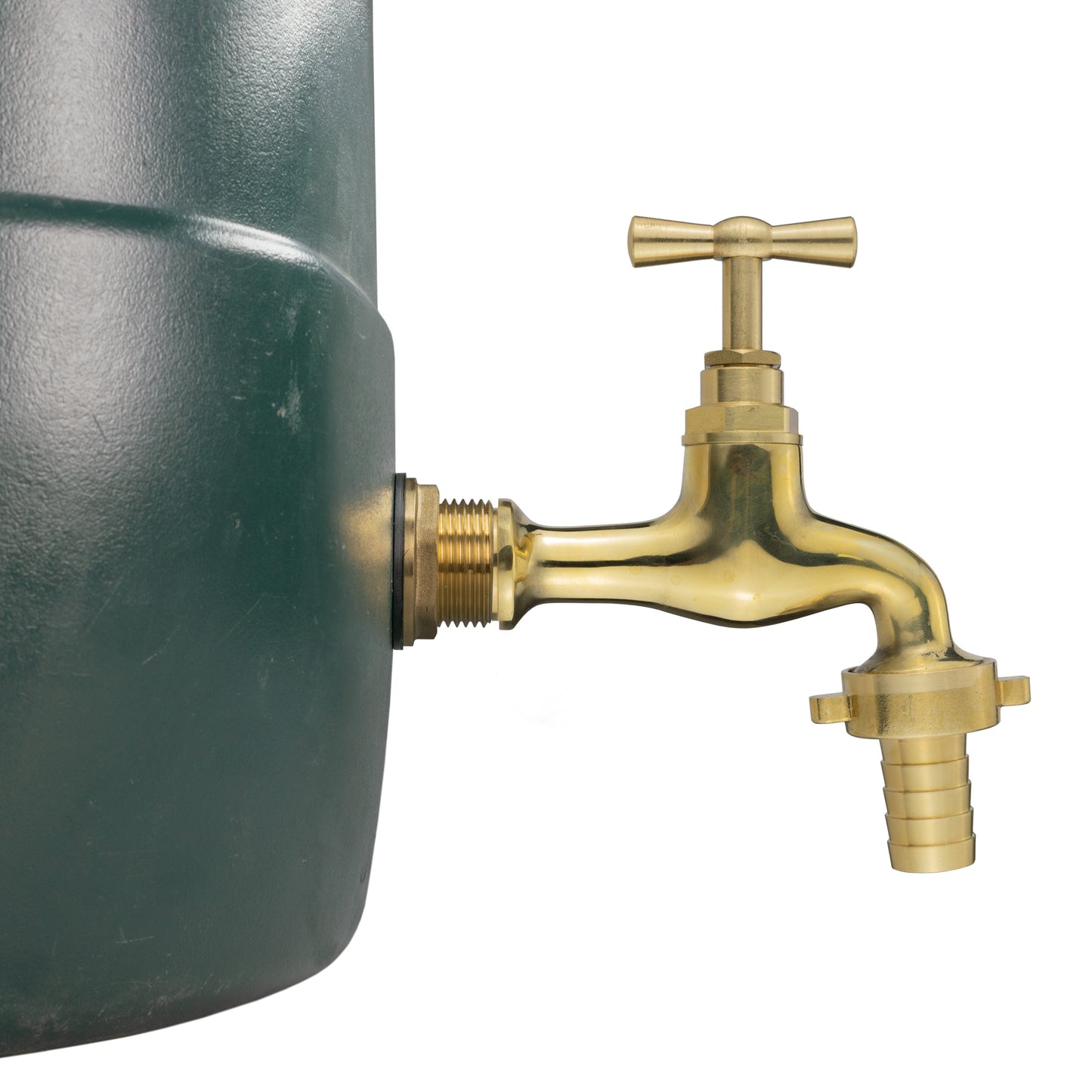 Water Butt Brass Kit 3/4in with 15mm Barbed Polished Brass Tap Hose Pipe Fitting