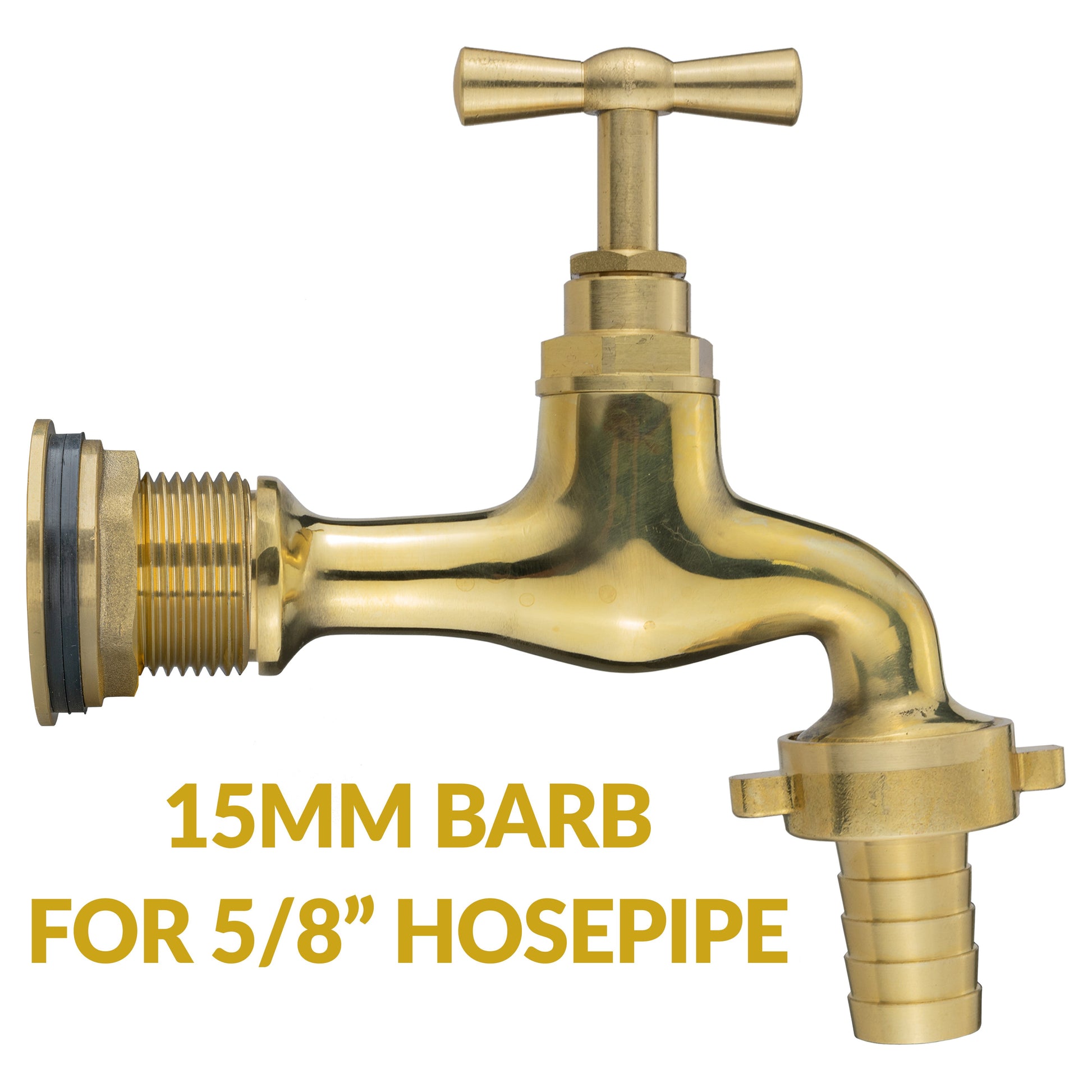 AP Supplies Water Butt Brass Kit 3/4" with 15mm Barbed Polished Brass Tap and Drill Bit