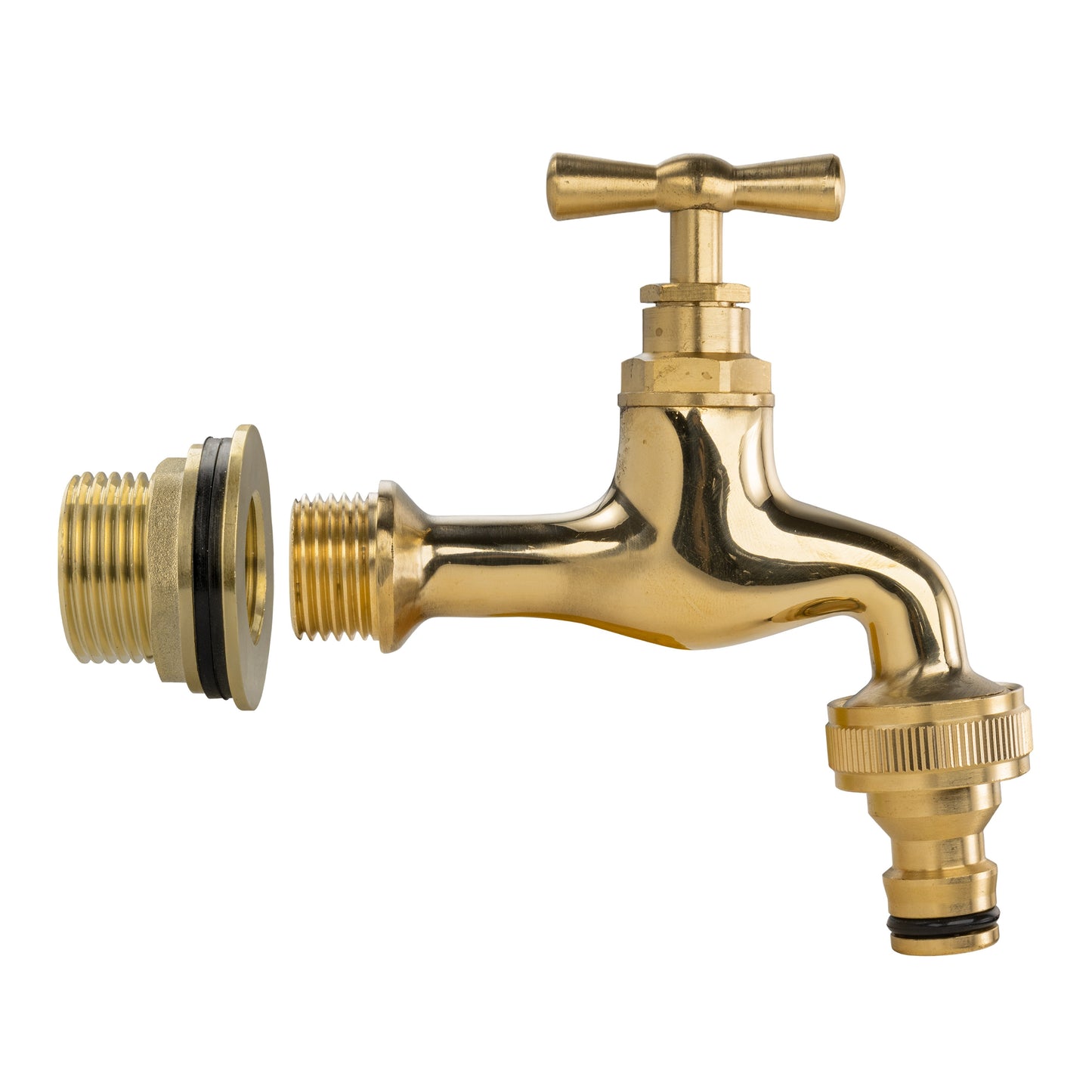 AP Supplies Water Butt Brass Kit 3/4" with Quick Connect Polished Brass Tap and Drill Bit