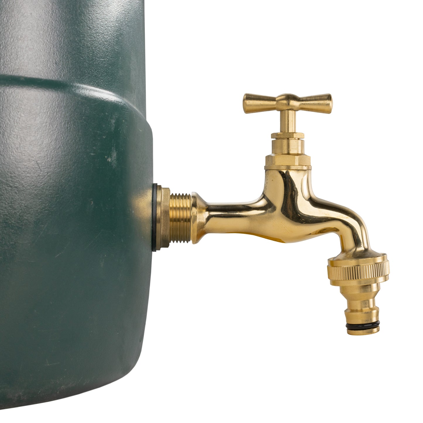 Water Butt Brass Kit 3/4in with Quick Connect Polished Brass Tap Water Connector