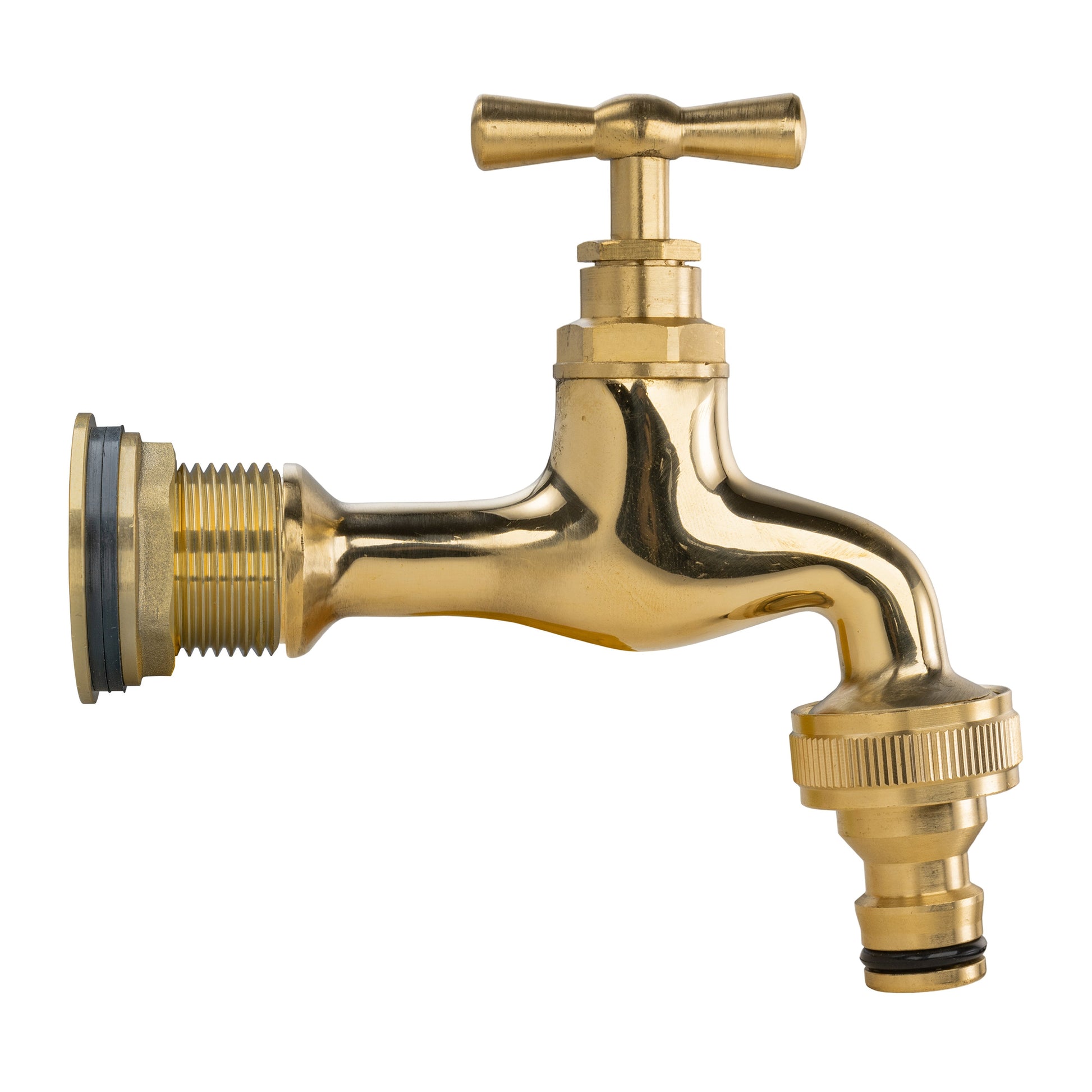 AP Supplies Water Butt Brass Kit 3/4" with Quick Connect Polished Brass Tap and Drill Bit