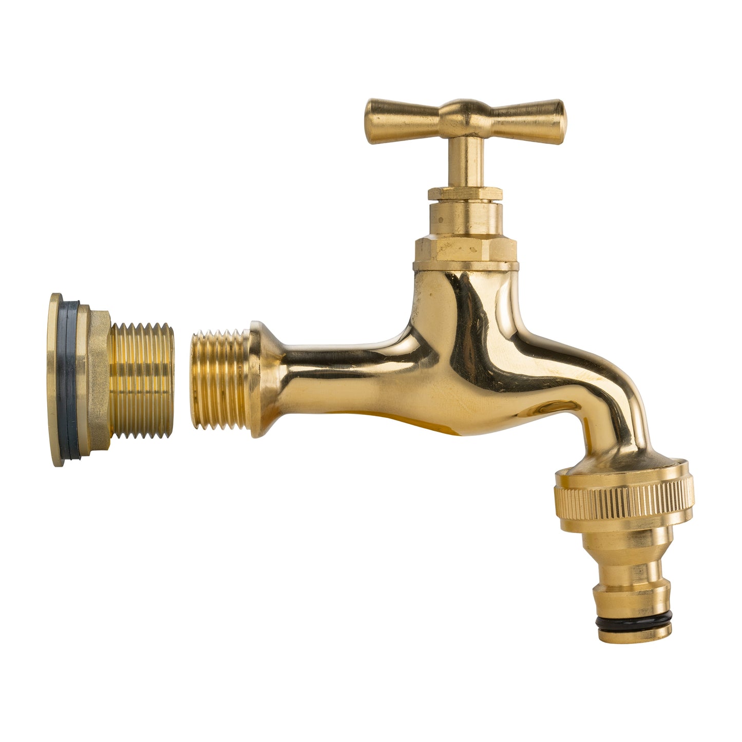 AP Supplies Water Butt Brass Kit 3/4" with Quick Connect Polished Brass Tap and Drill Bit