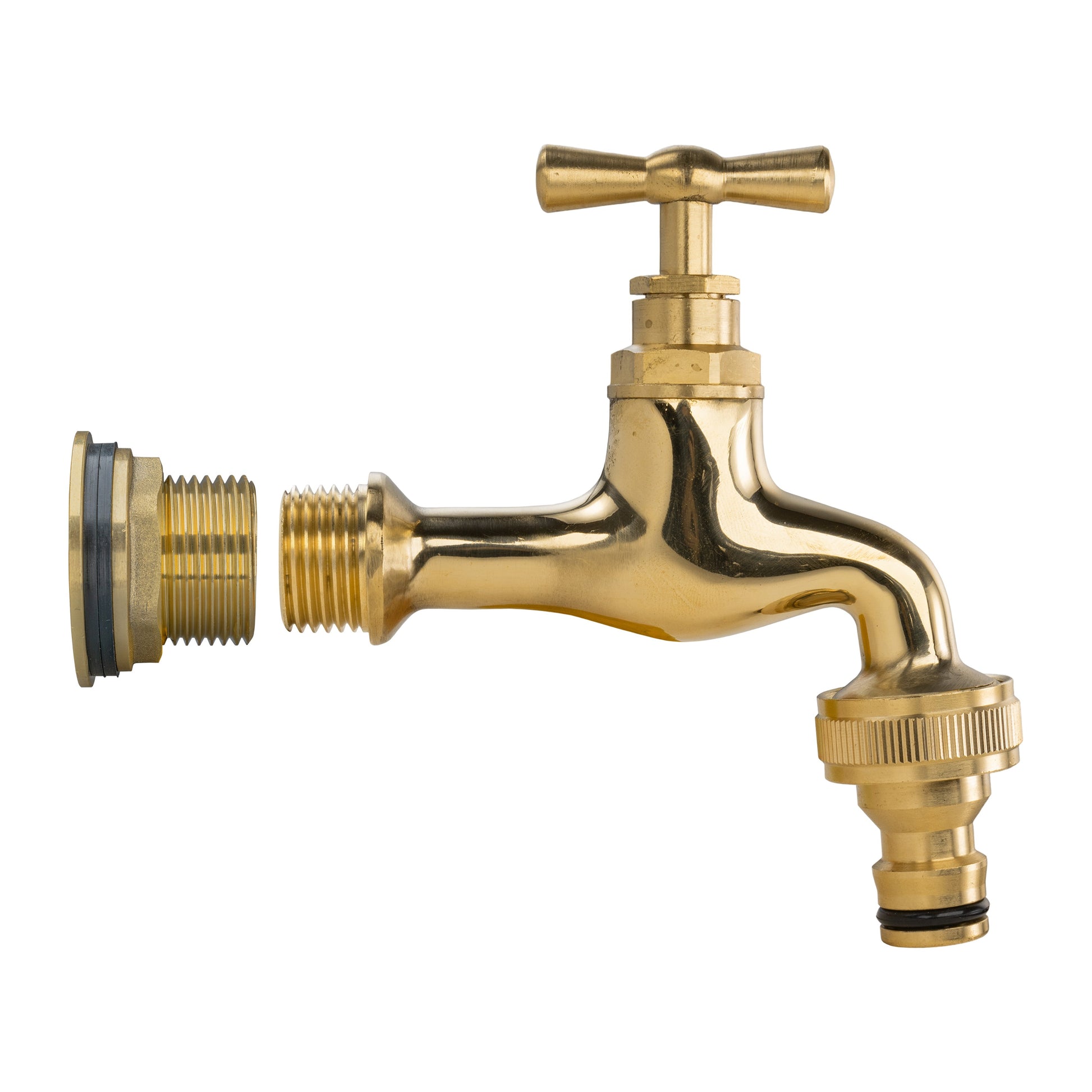 AP Supplies Water Butt Brass Kit 3/4" with Quick Connect Polished Brass Tap and Drill Bit